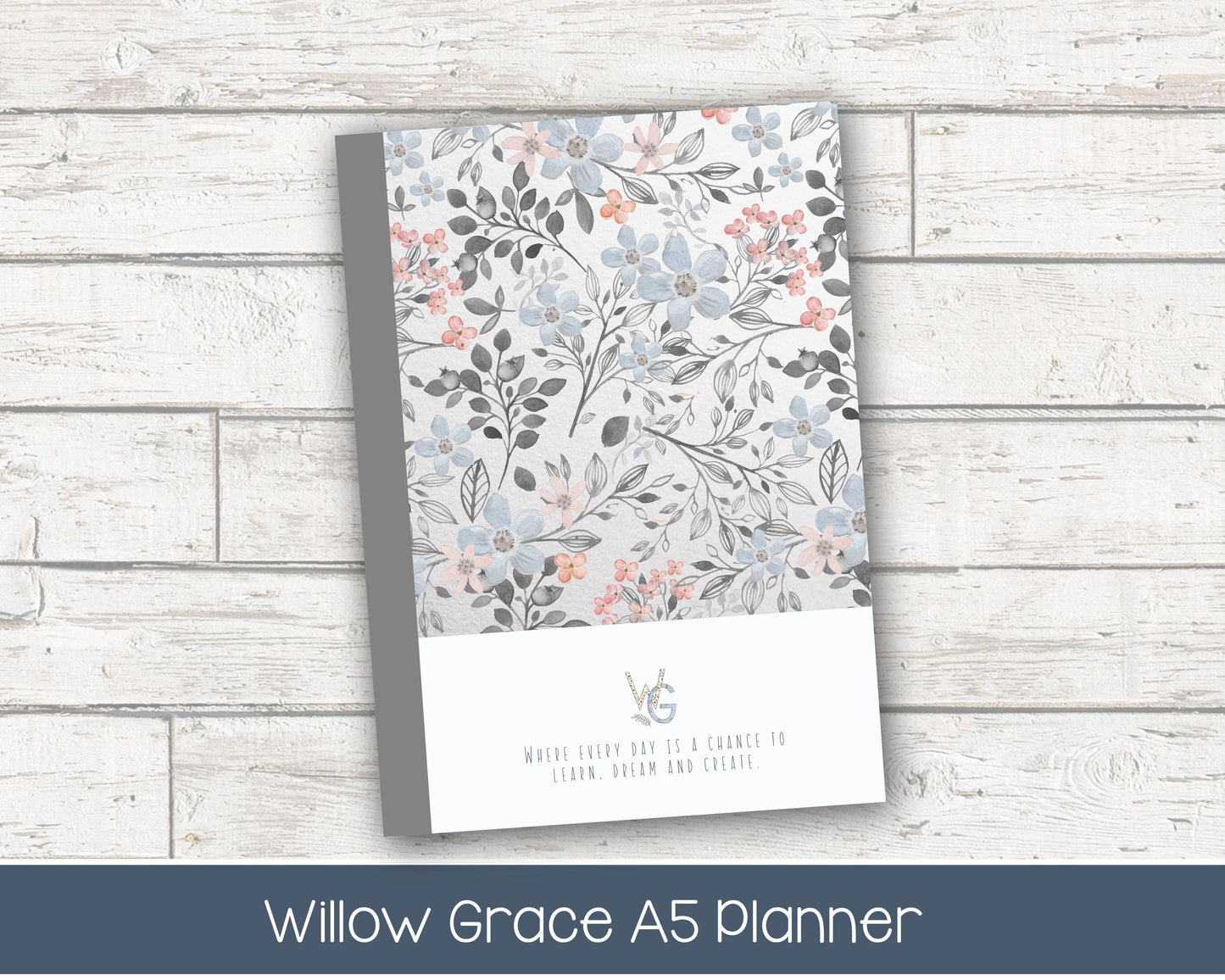 2026 Weekly Planner | Vertical Weekly Planner | Lined Layout - Black and White | Ready to Ship - Vintage Blues