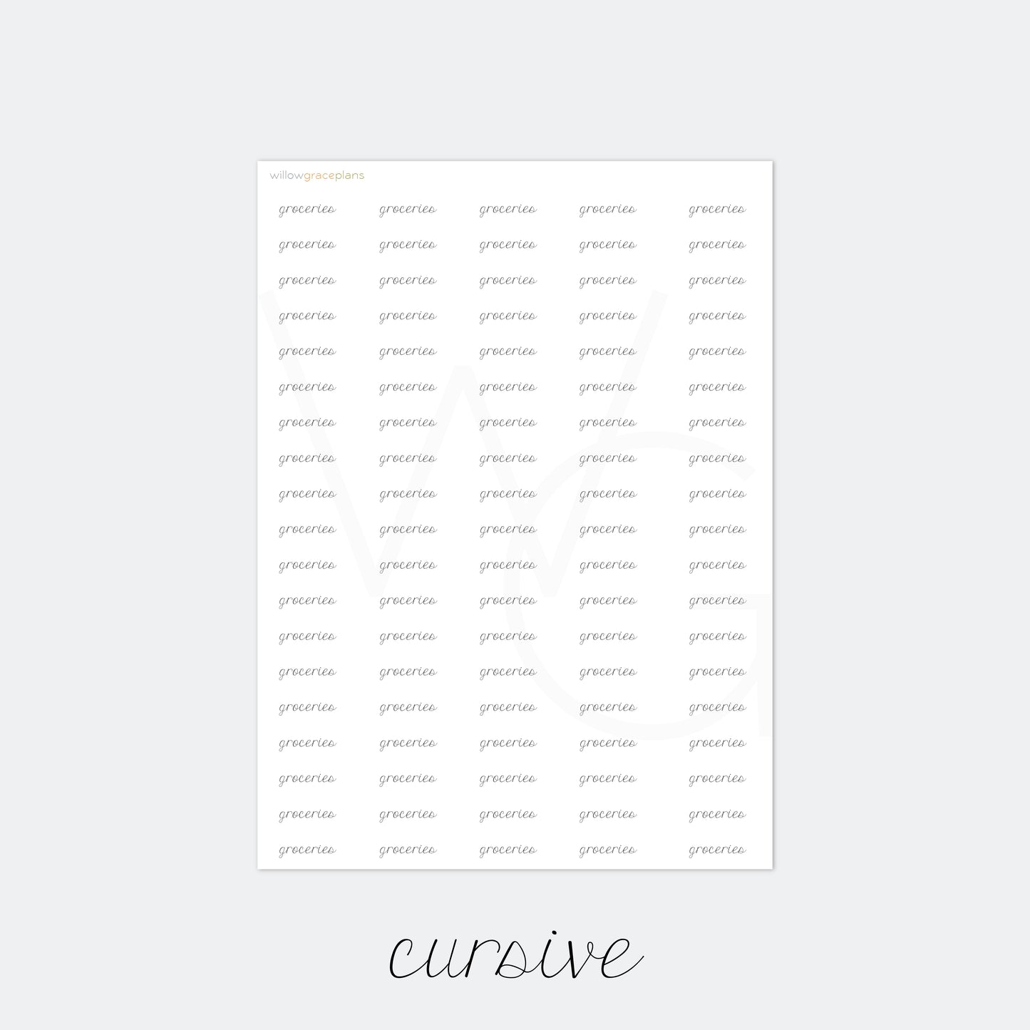 Groceries | Planner Word Stickers