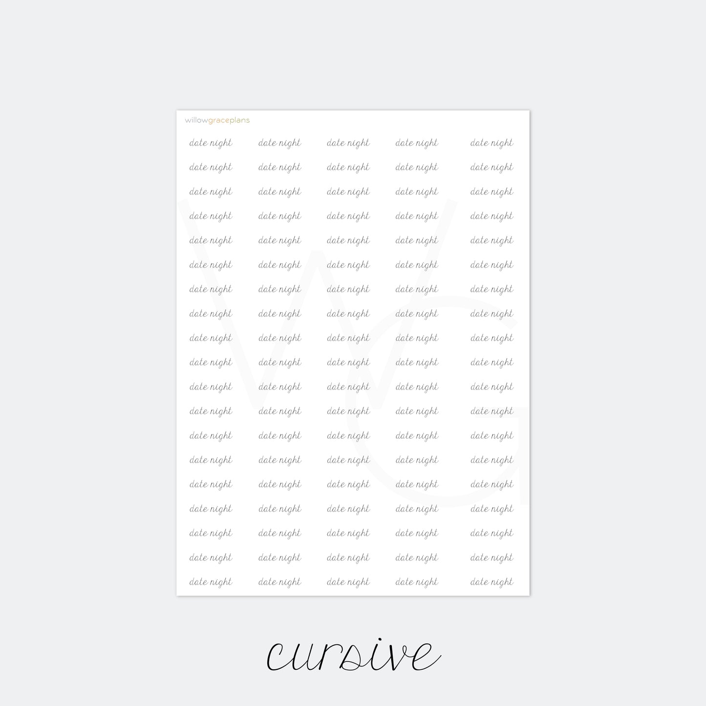 Date Night | Planner Word Stickers