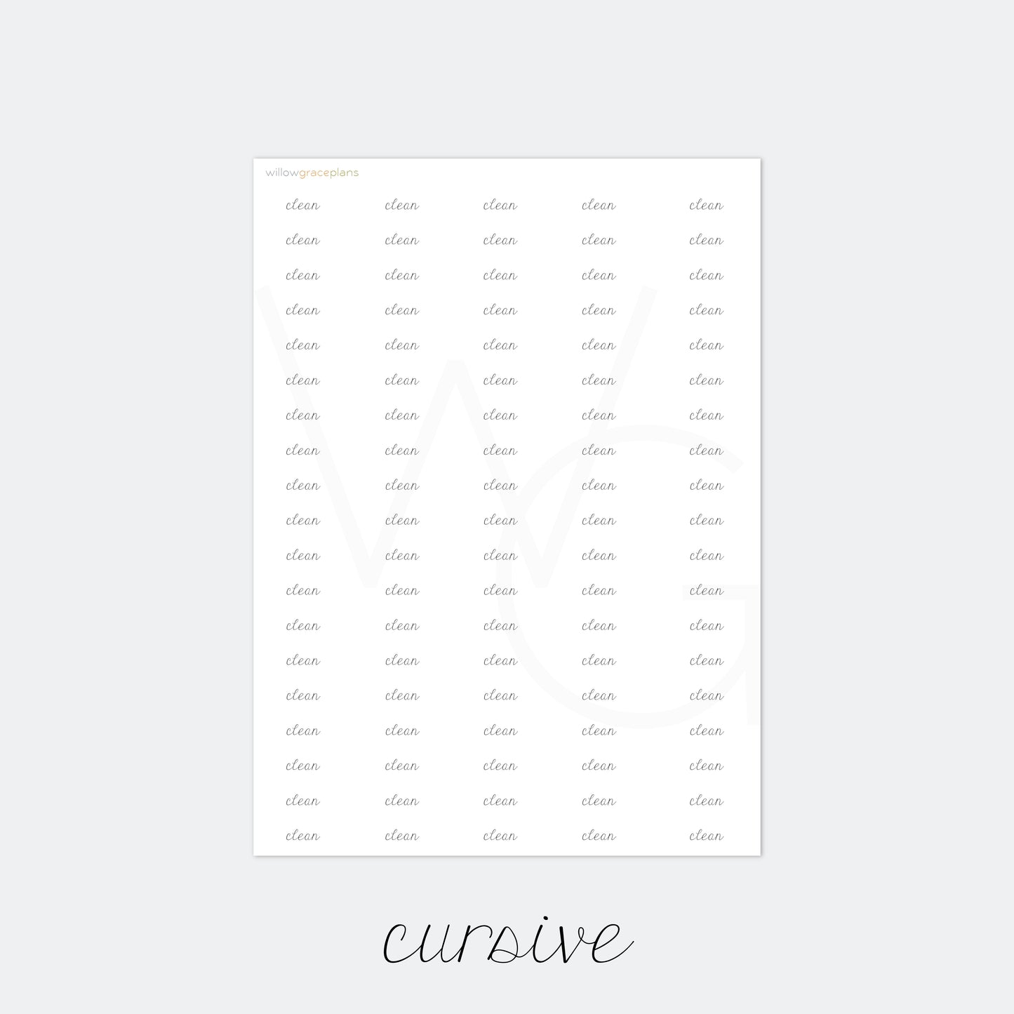 Clean | Planner Word Stickers