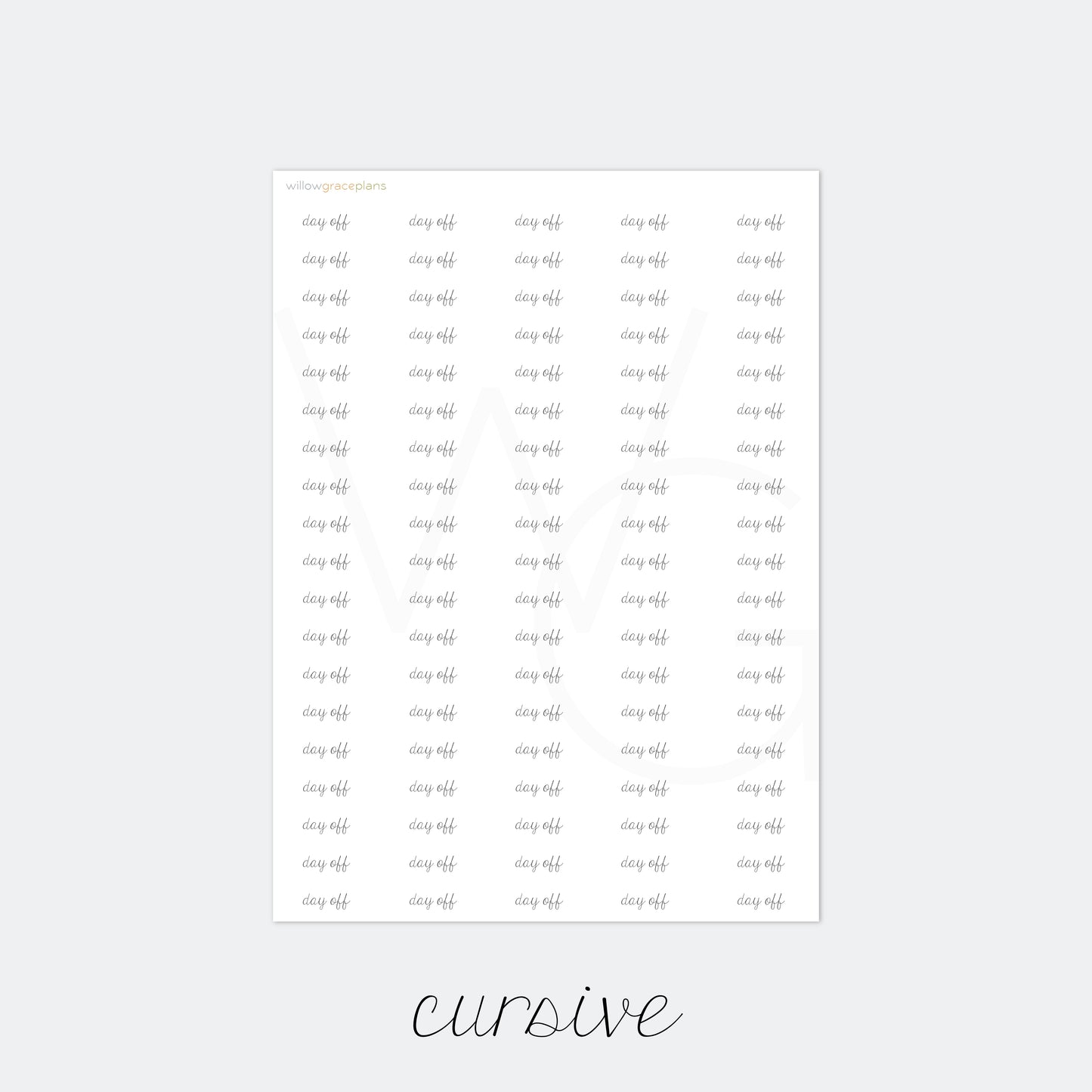 Day Off | Planner Word Stickers