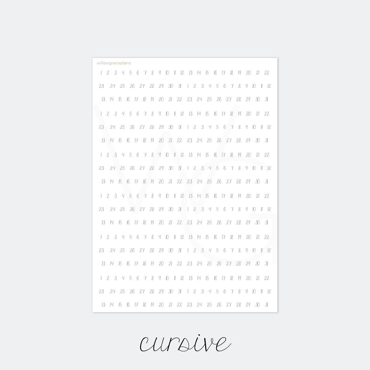 Numbers | Planner Word Stickers