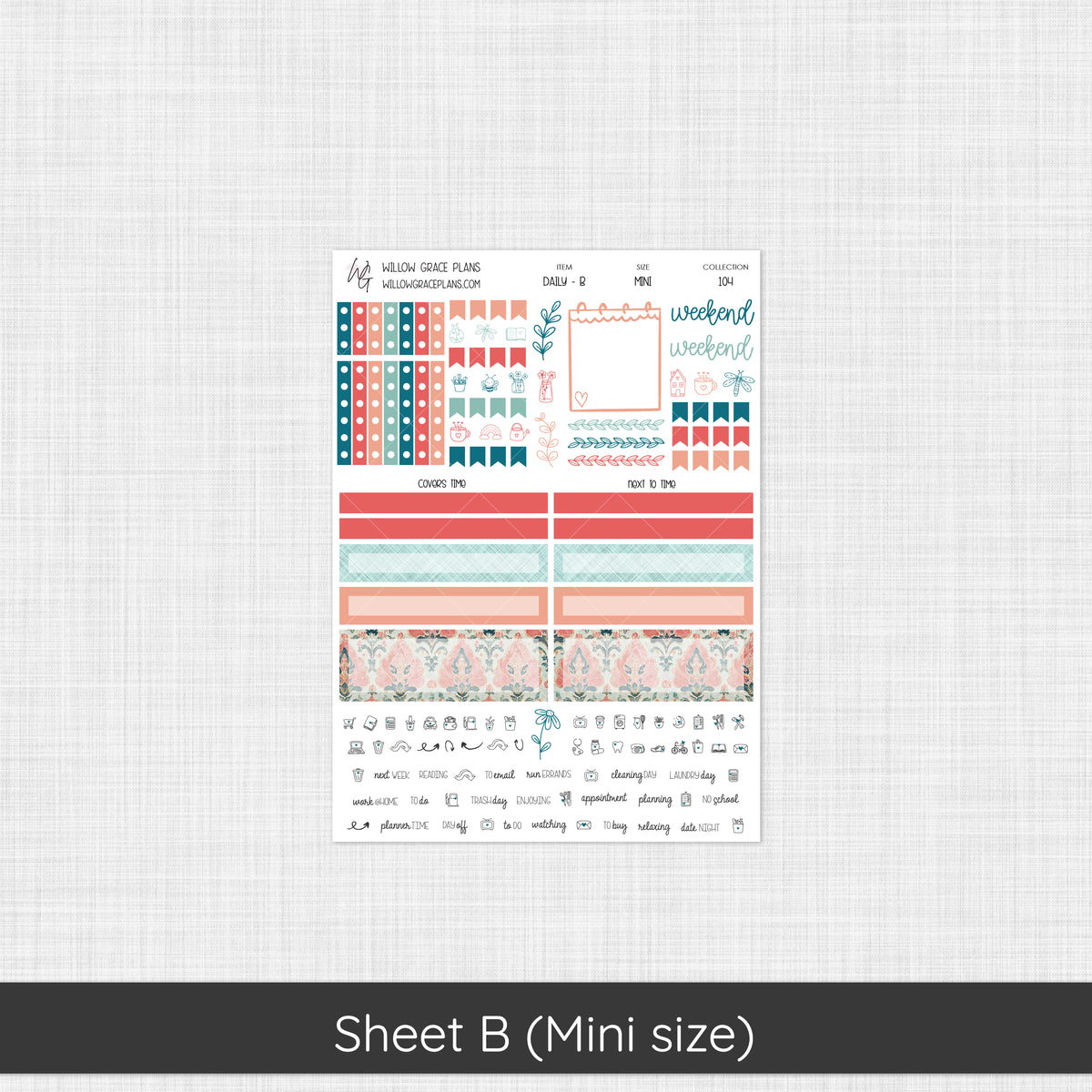 Daily Sticker Kit | Aqua Bloom (104)