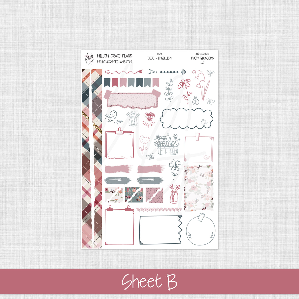 Deco + Embellishments | Dusty Blossoms (101)