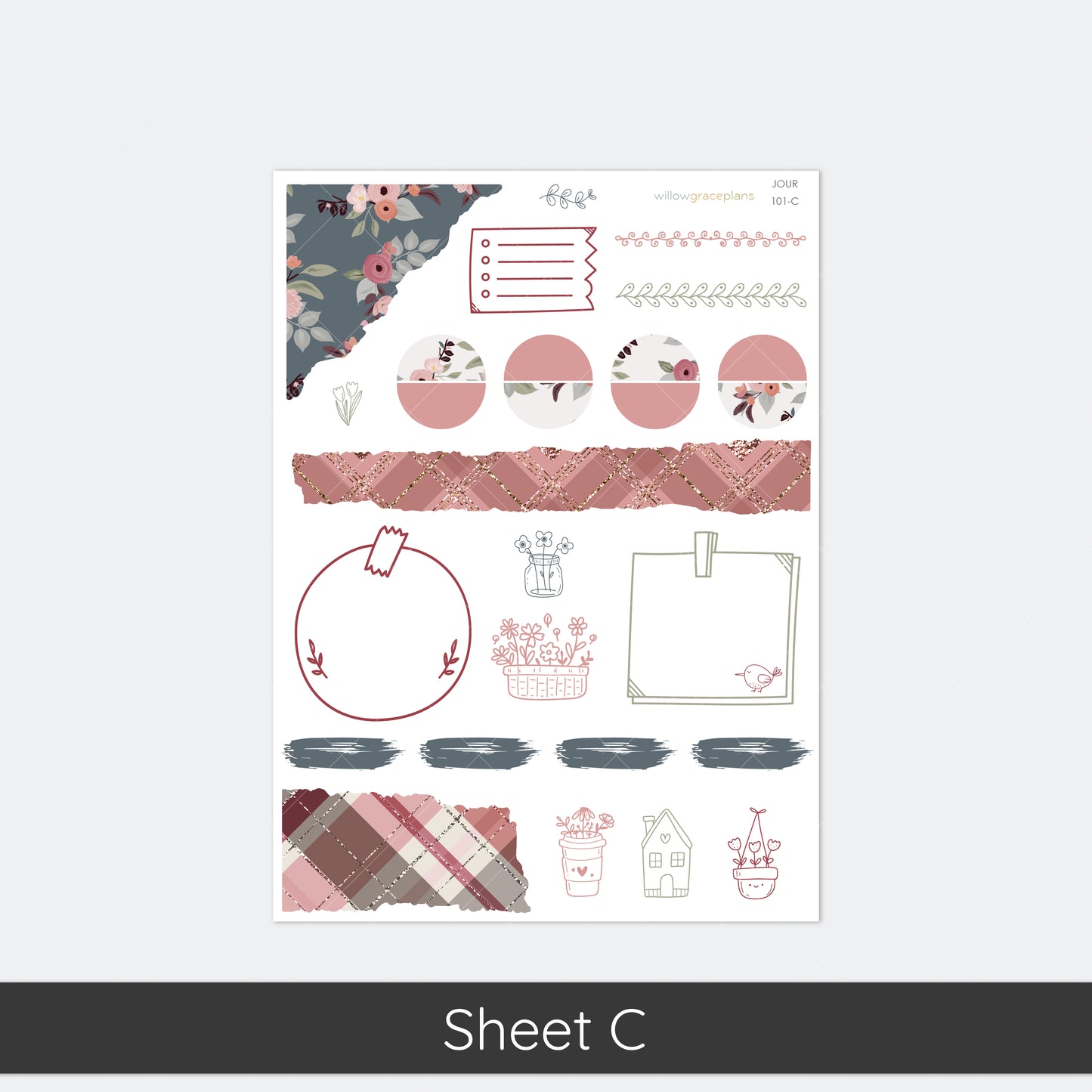 Journaling Stickers | Rustic Bloom