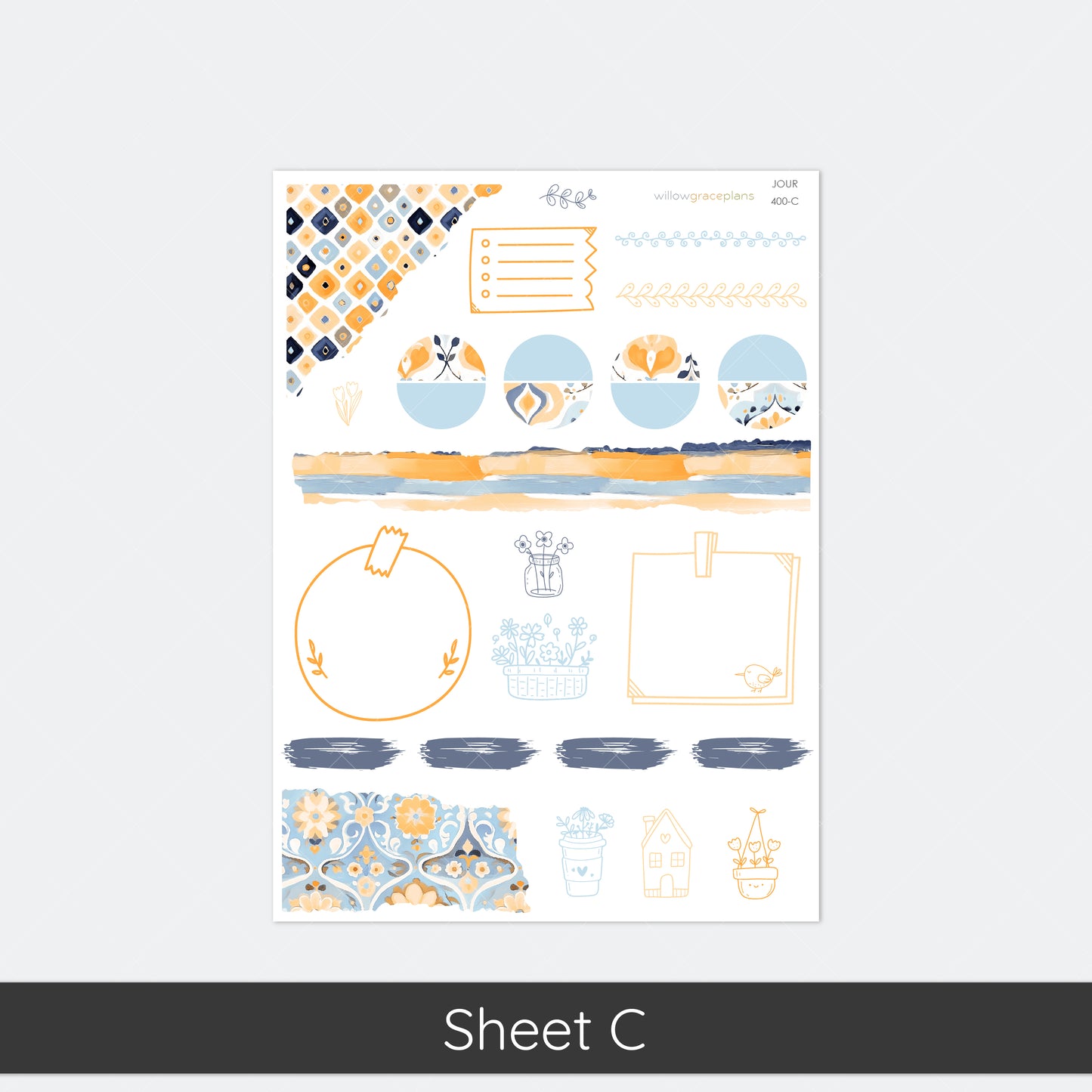 Journaling Stickers | Blue Citrus