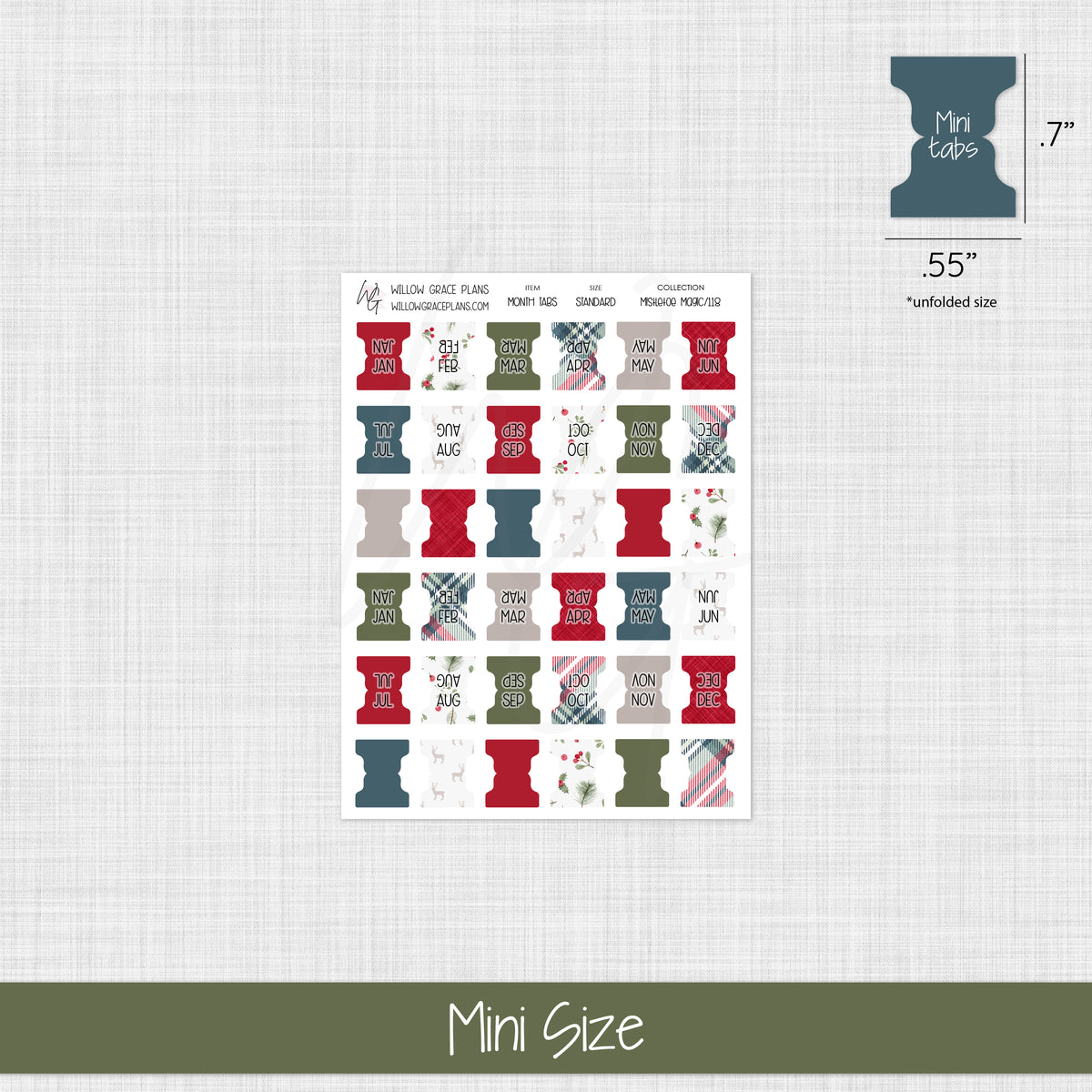 Monthly Sticker Tabs | Mistletoe Magic - December 2026