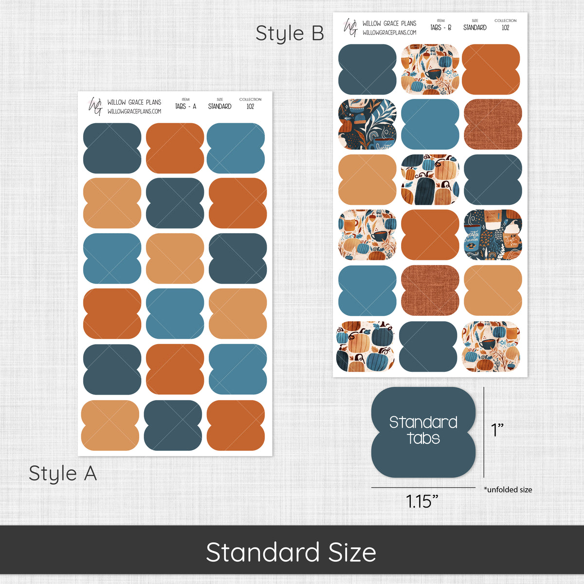 Blank Sticker Tabs | Pumpkin Spice (102)