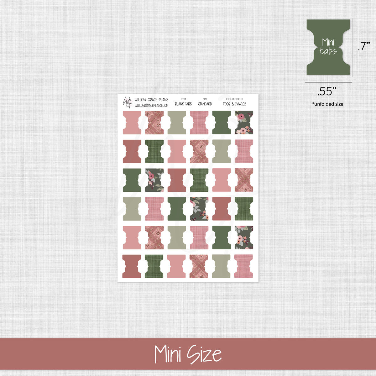 Blank Sticker Tabs | Rose & Ivy (102)