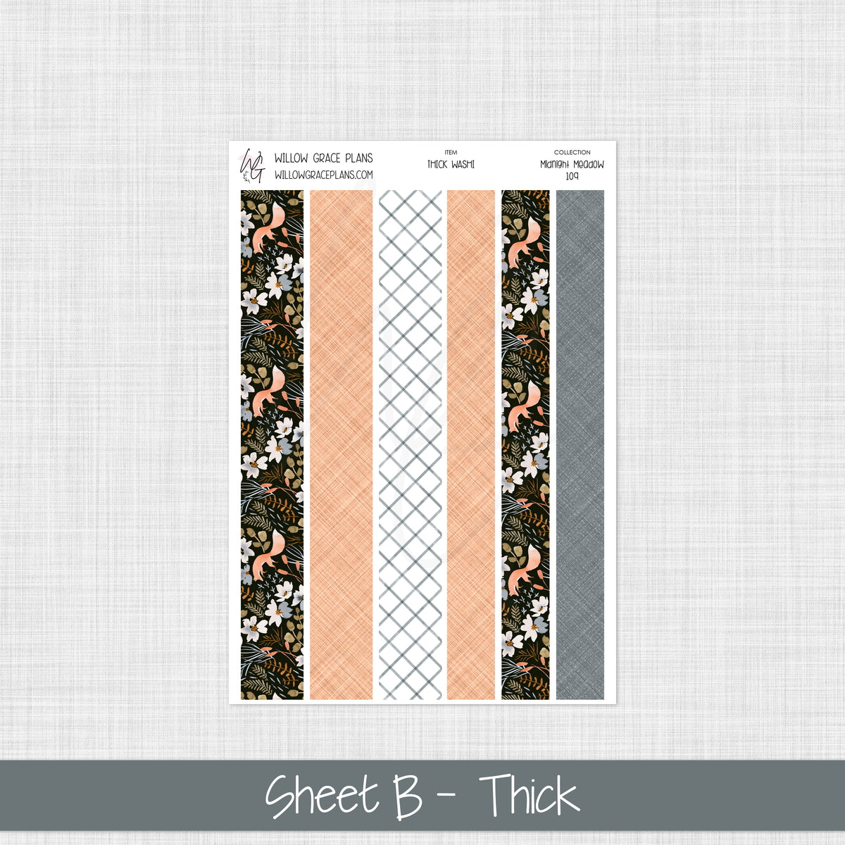 Washi Stickers | Midnight Meadow (109)
