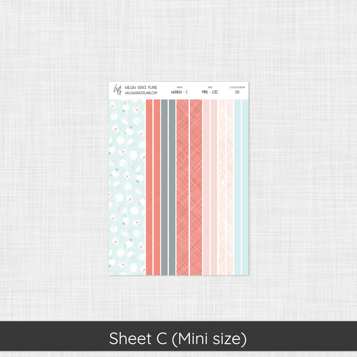 Weekly Sticker Kit | Winter Blush (110)