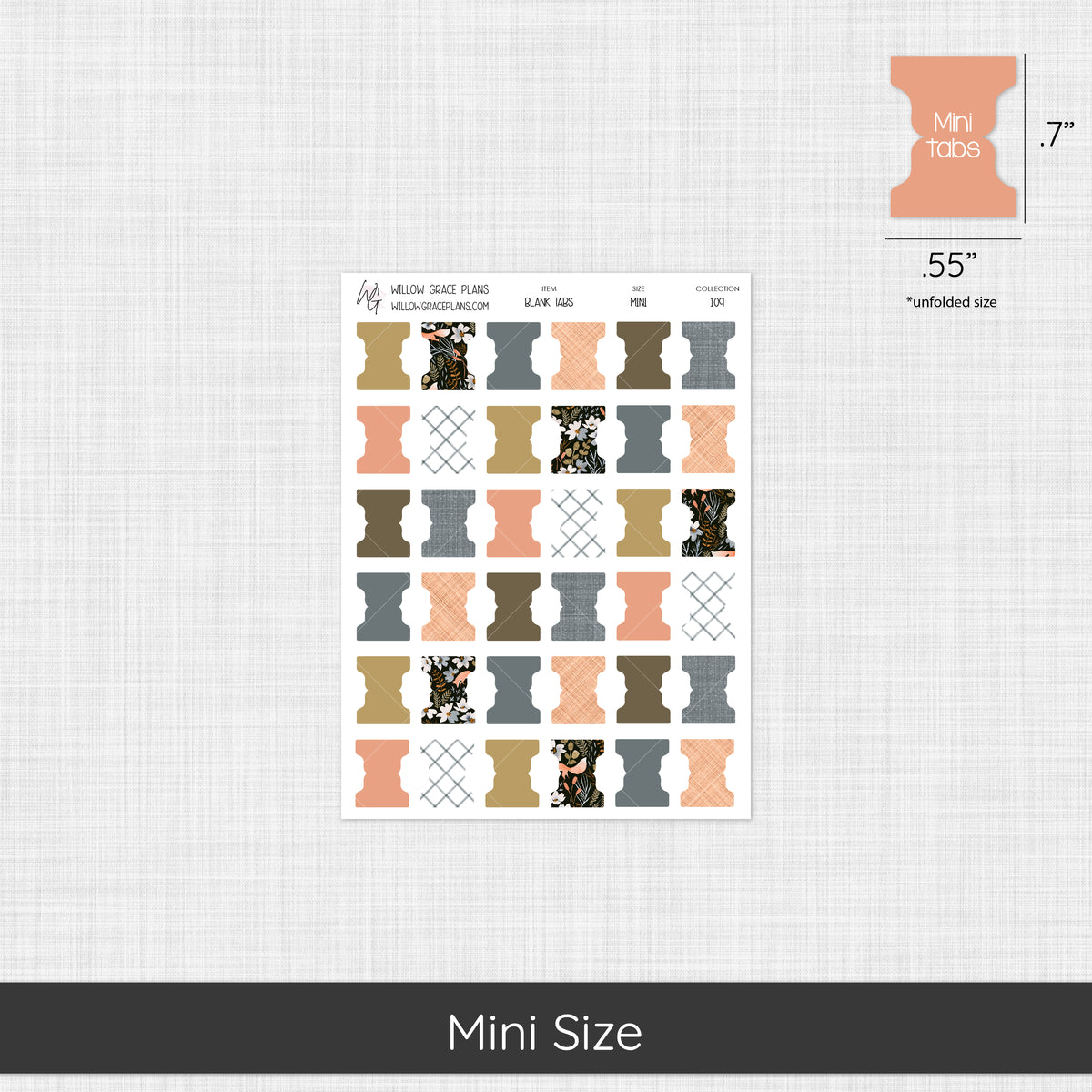 Blank Sticker Tabs | Midnight Meadow (109)
