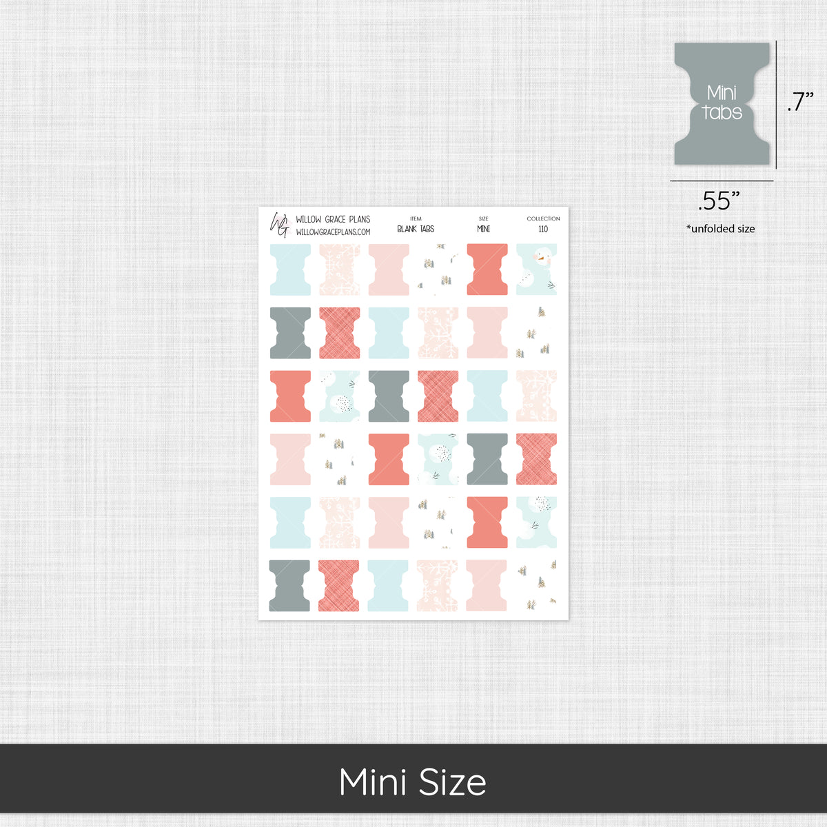 Blank Sticker Tabs | Winter Blush (110)
