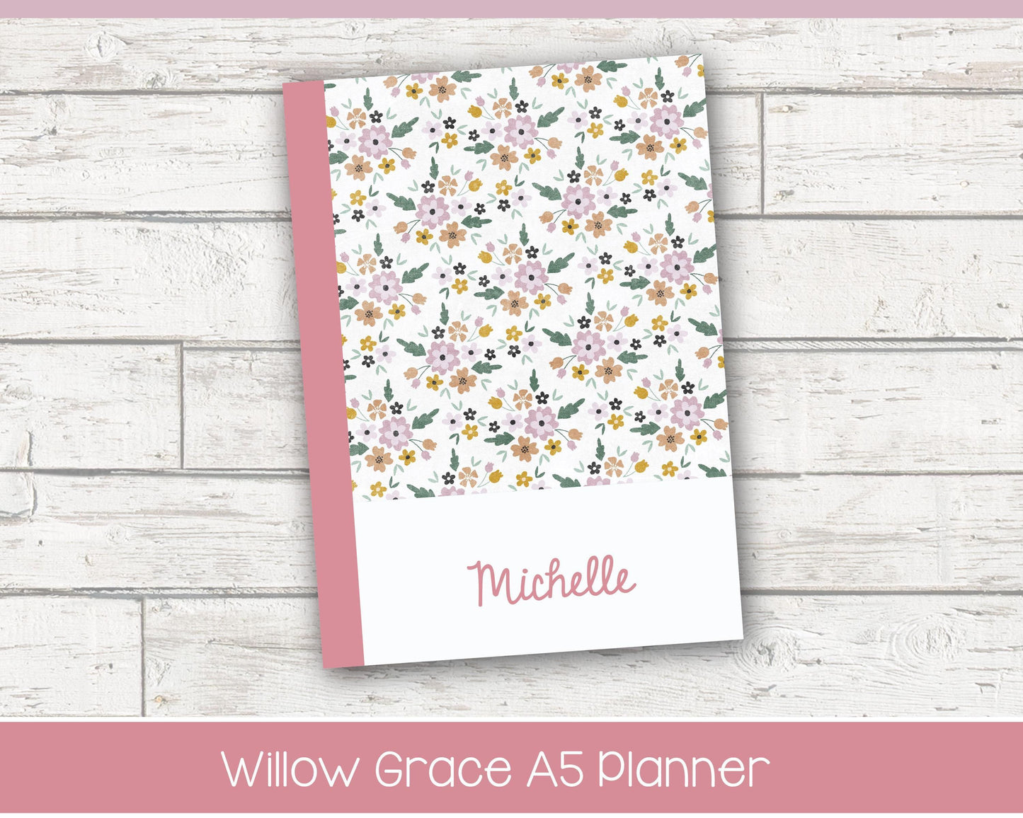 Weekly Personalized Planner | Compact Vertical Weekly Planner | Lined Layout | Petal Parade