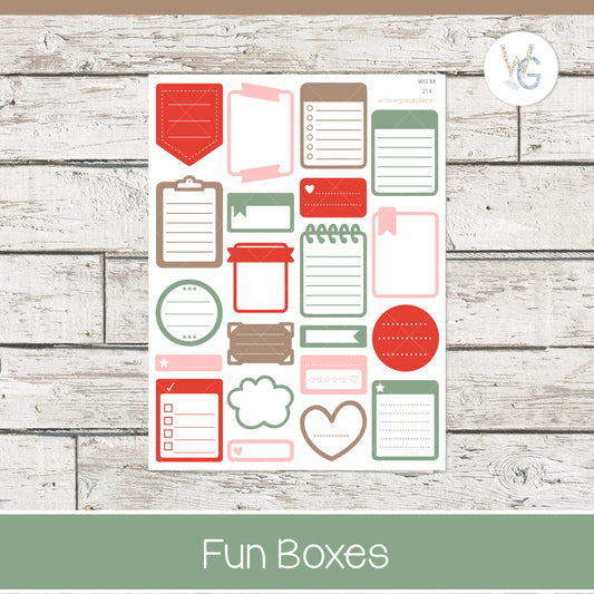 Fun Boxes - Planner Stickers - Willow Grace Planner Stickers | B-214