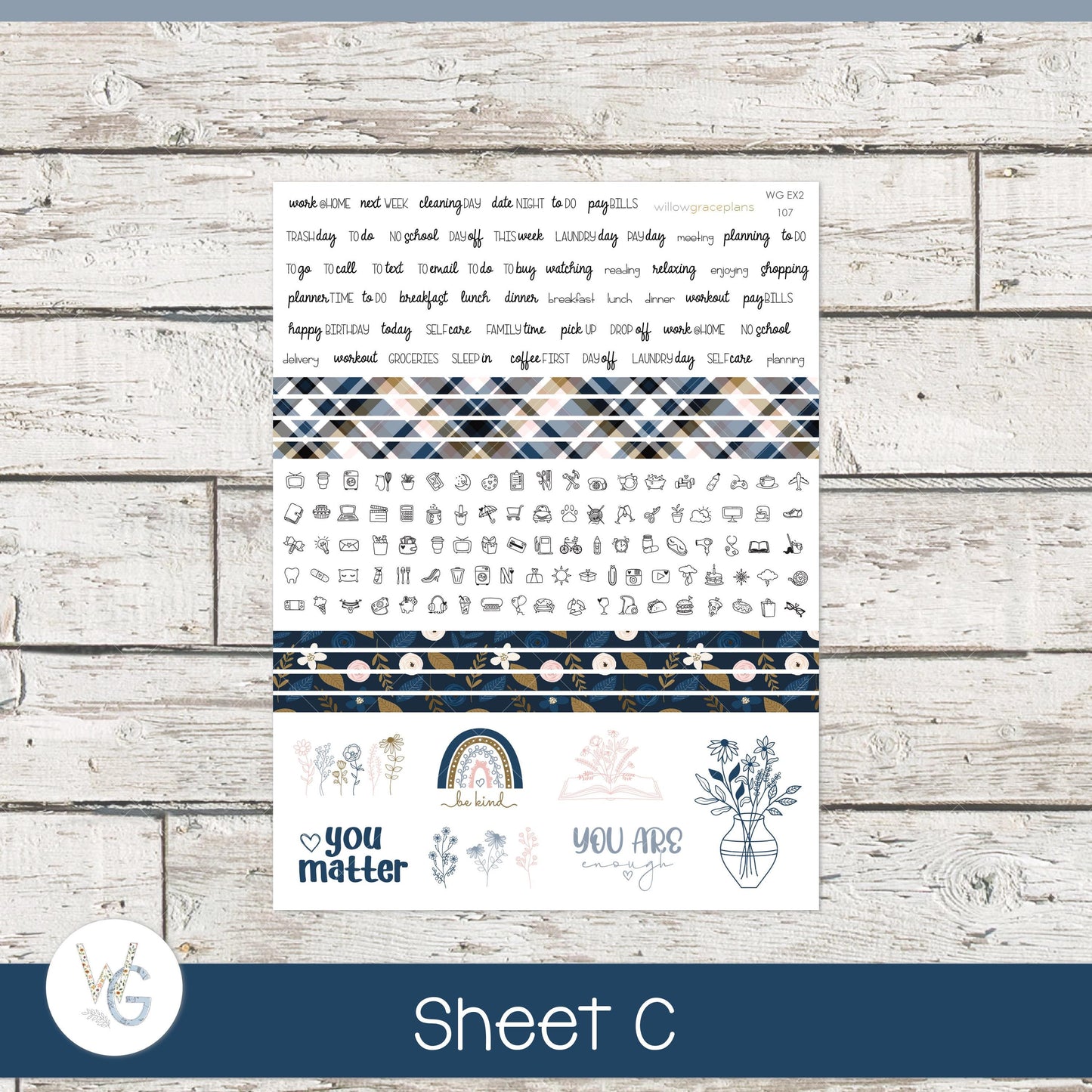 Willow Grace Planner Stickers - Daily Planner Stickers | WGD-107