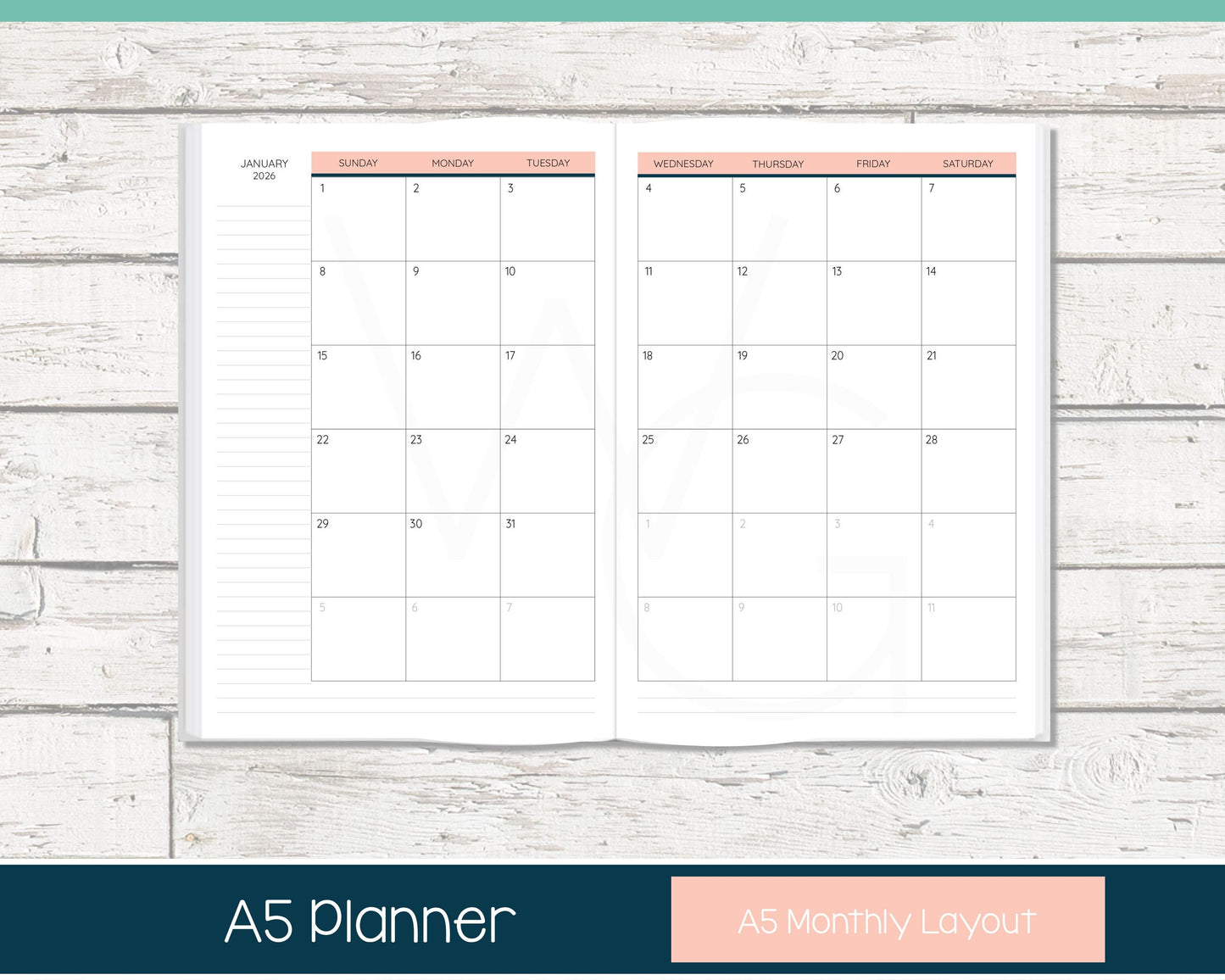 Weekly Personalized Planner | Horizontal Weekly Planner | Lined Layout | Summer Dreams