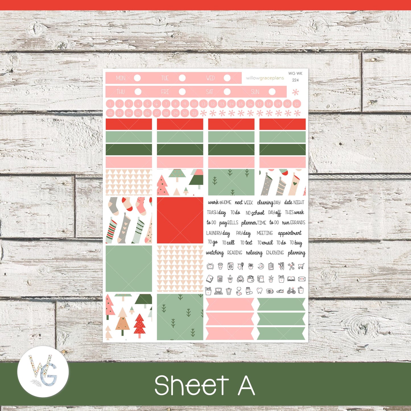 Willow Grace Planner Stickers - Weekly Planner Stickers | WGW-224