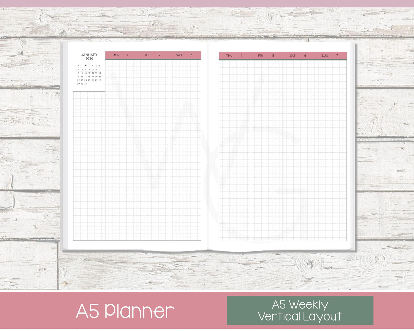 Weekly Personalized Planner | Vertical Weekly Planner | Grid Layout | Petal Parade