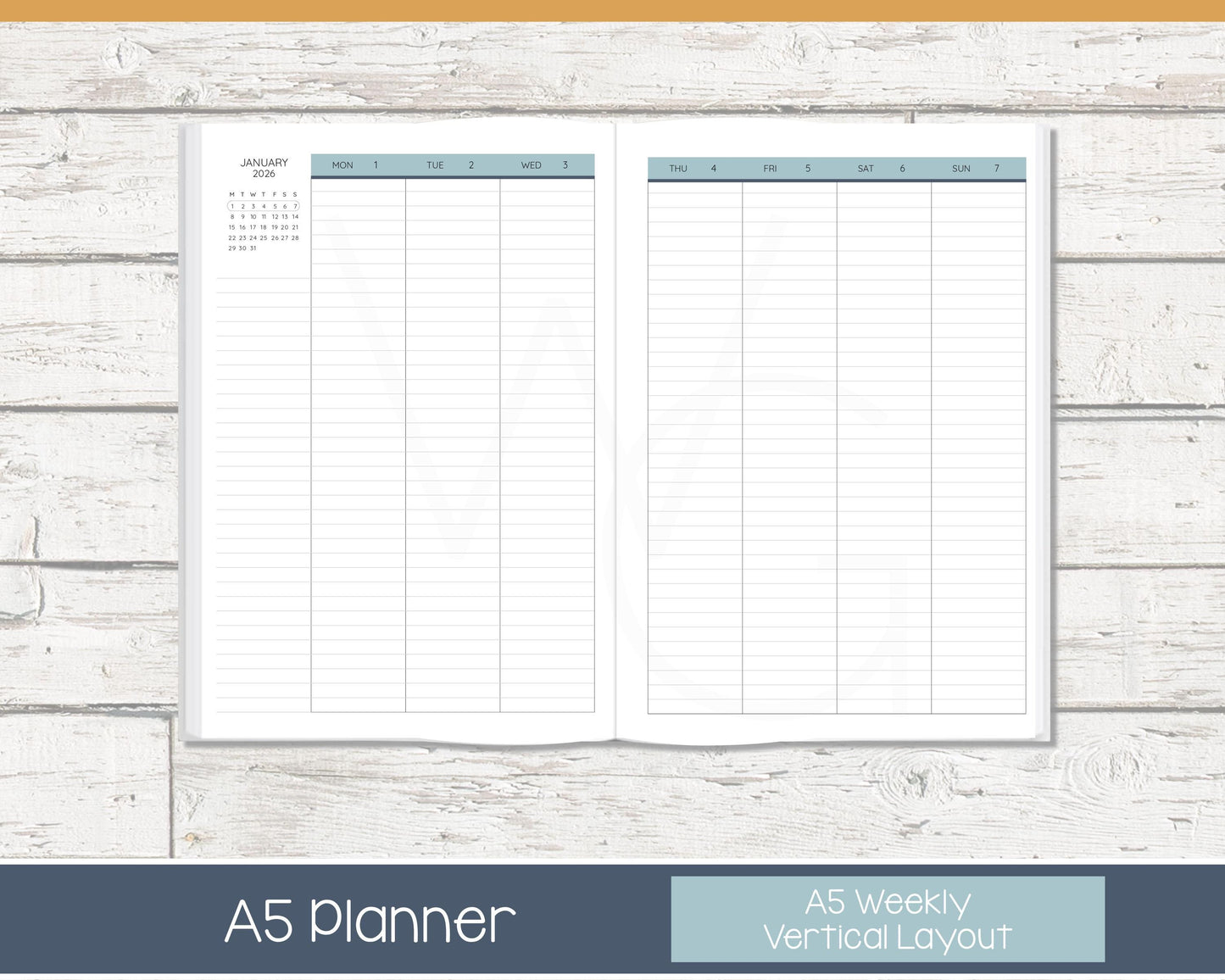 2026 Weekly Planner | Vertical Weekly Planner | Grid Layout - Colorful | Meadow RTS