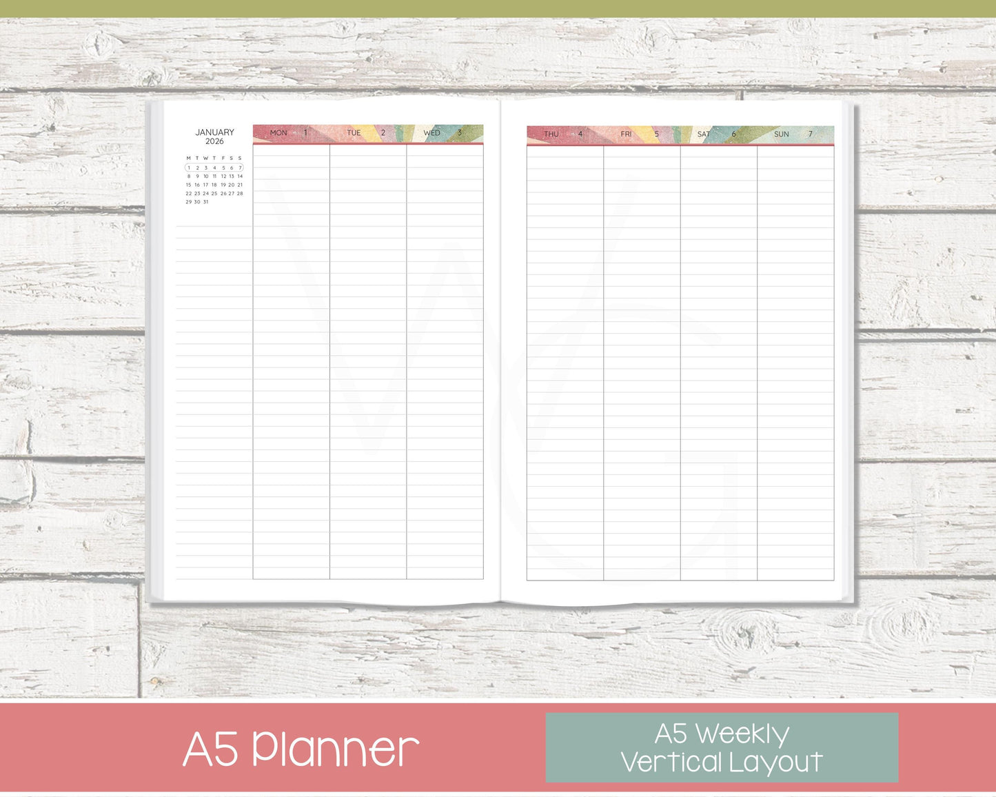 Weekly Personalized Planner | Vertical Weekly Planner | Lined Layout | Shine On