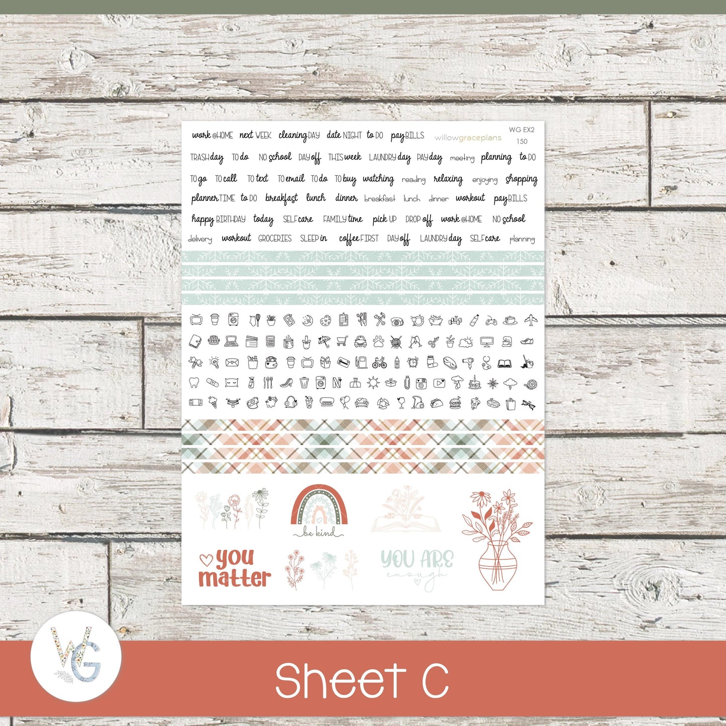 Willow Grace Planner Stickers - Daily Planner Stickers | WGD-150
