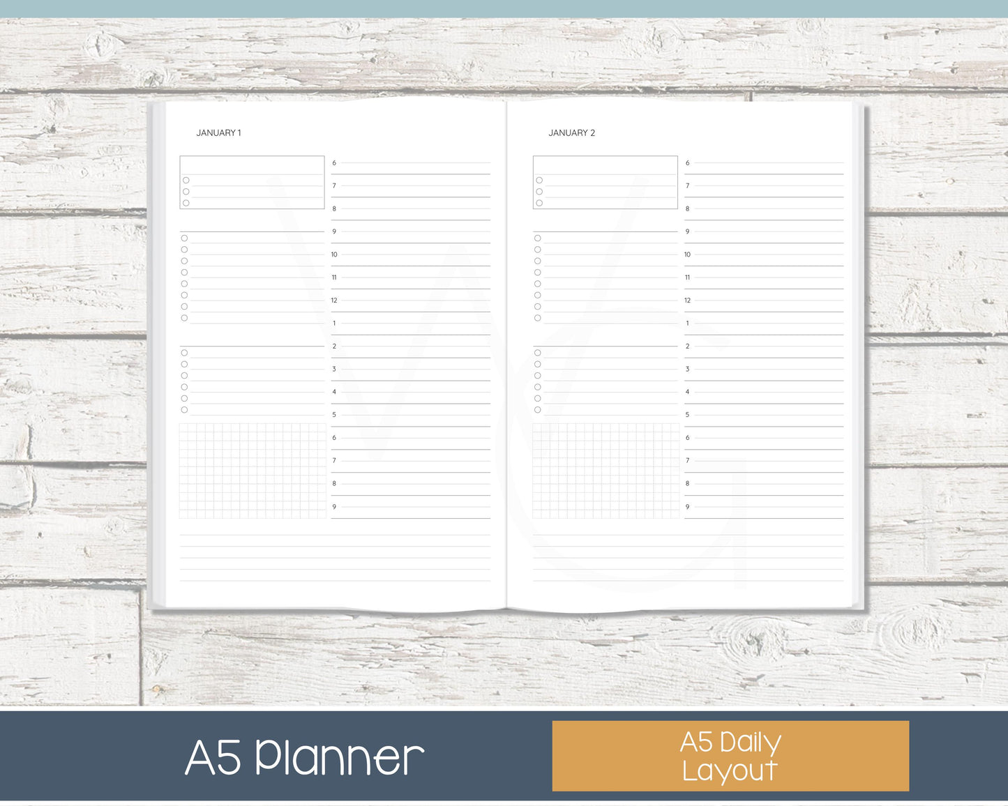 2026 Complete Vertical Planner | Month, Week, Day Planner | Lined Layout