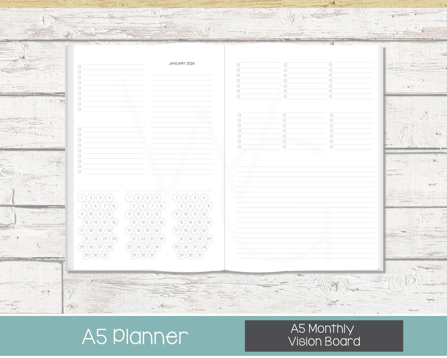 Weekly Personalized Planner | Productivity Weekly Planner | Lined Layout | Reflections