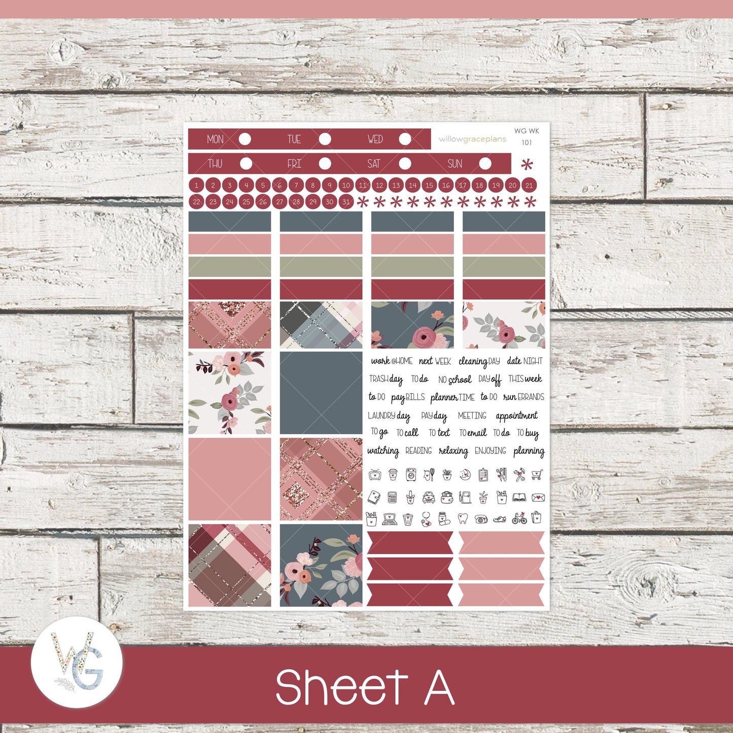 Willow Grace Planner Stickers - Weekly Planner Stickers | WGW-101