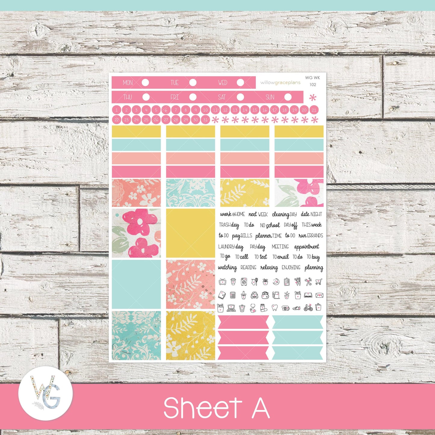 Willow Grace Planner Stickers - Weekly Planner Stickers | WGW-102