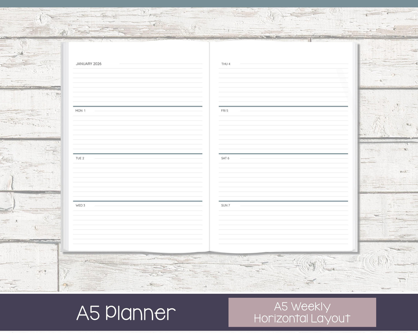 Weekly Personalized Planner | Horizontal Weekly Planner | Lined Layout | In the Stars