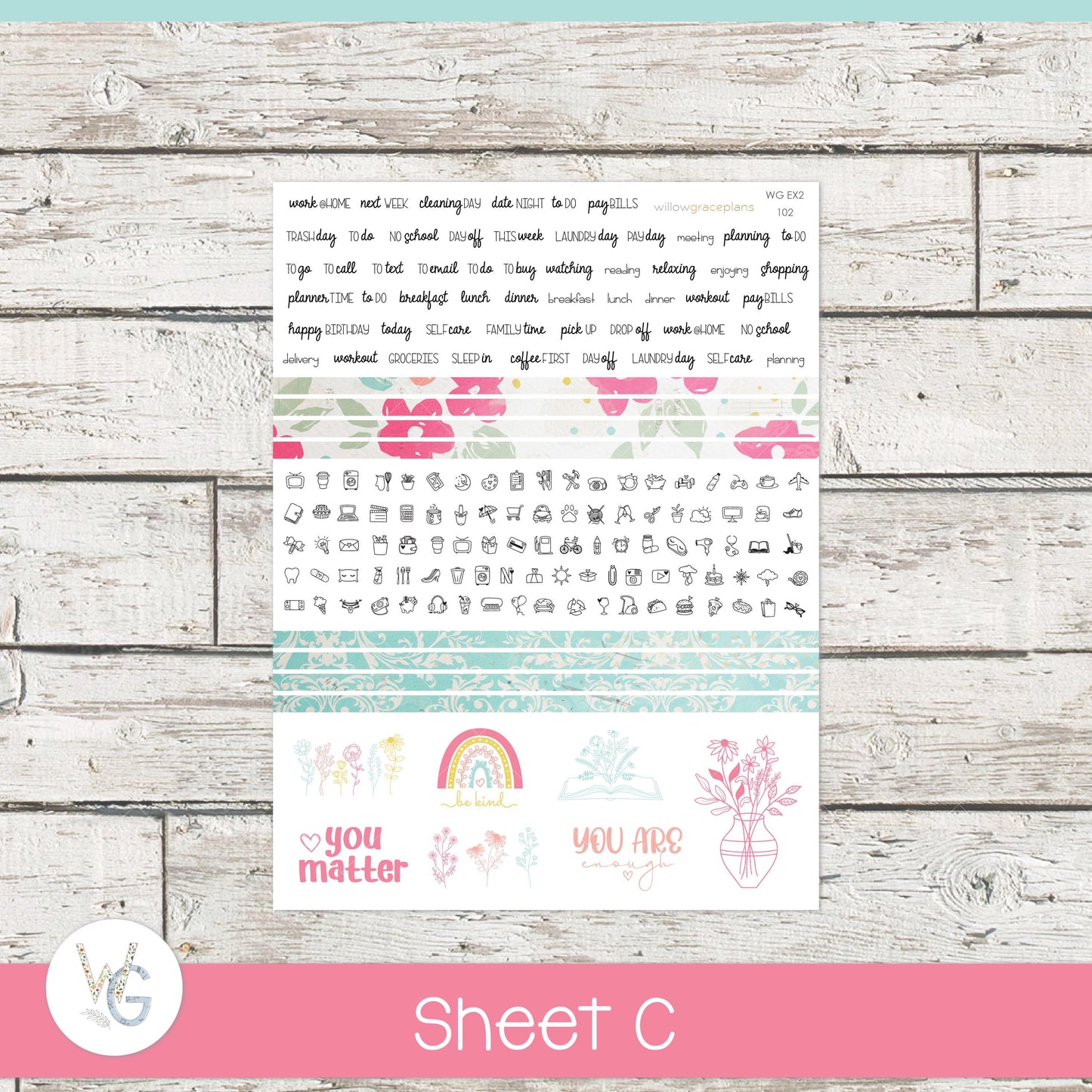 Willow Grace Planner Stickers - Weekly Planner Stickers | WGW-102