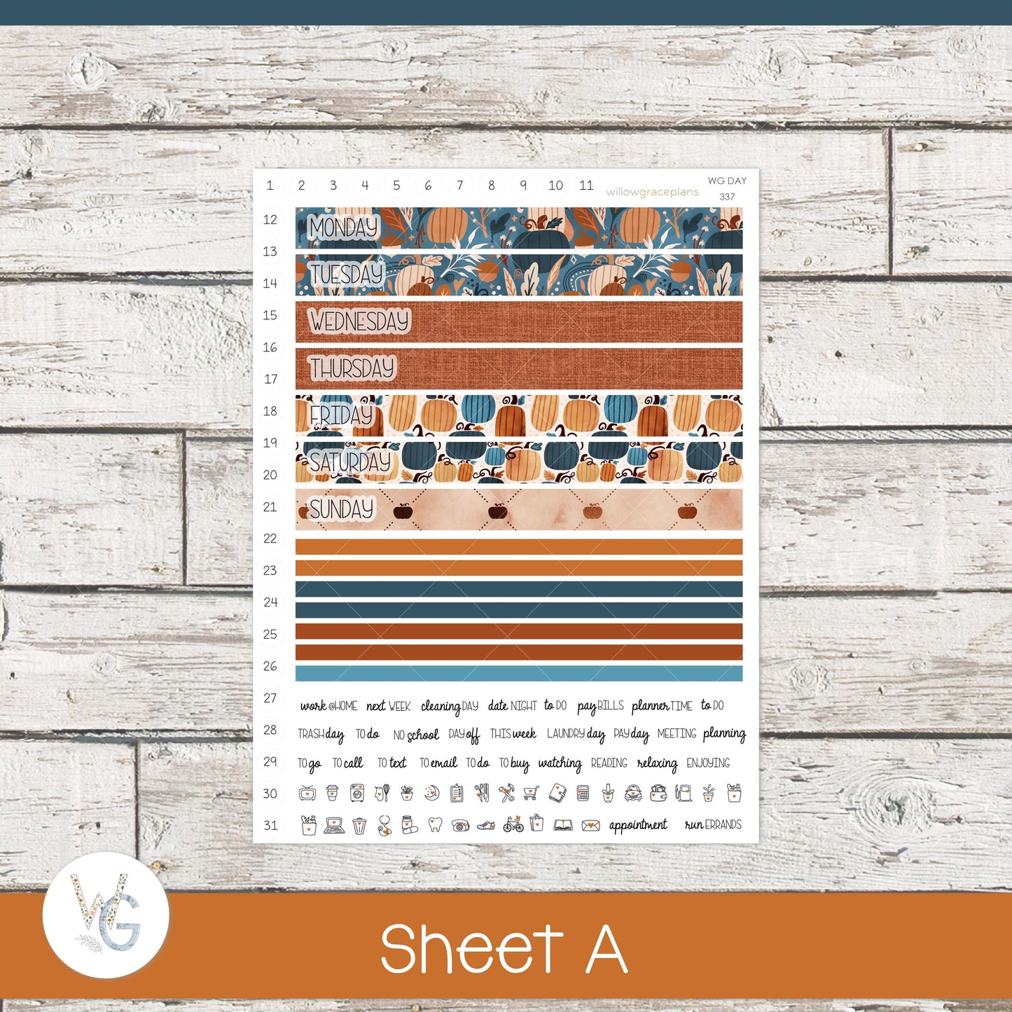 Willow Grace Planner Stickers - Daily Planner Stickers | WGD-337