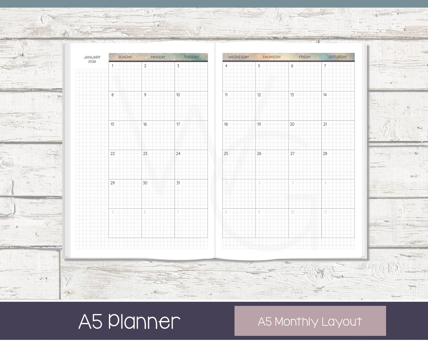 Personalized Day Planner | Day Planner | Grid Layout | In the Stars