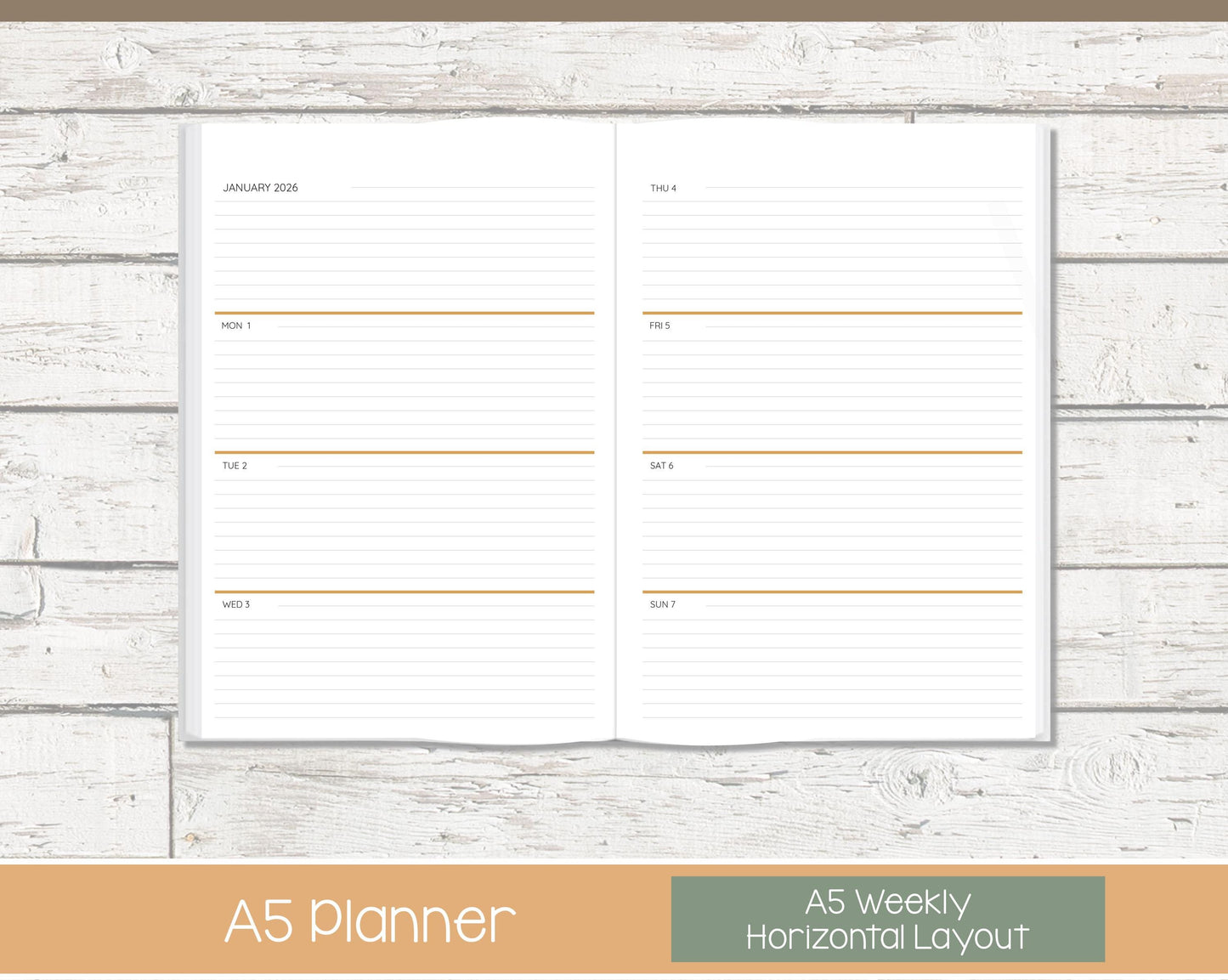 Weekly Personalized Planner | Horizontal Weekly Planner | Lined Layout | Bloom