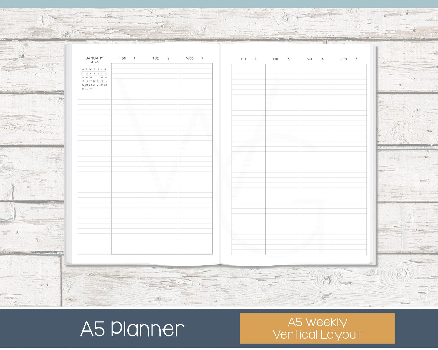 2026 Complete Planner | Month, Week, Day Planner | Lined Layout - Black and White | Ready to Ship - In the Stars
