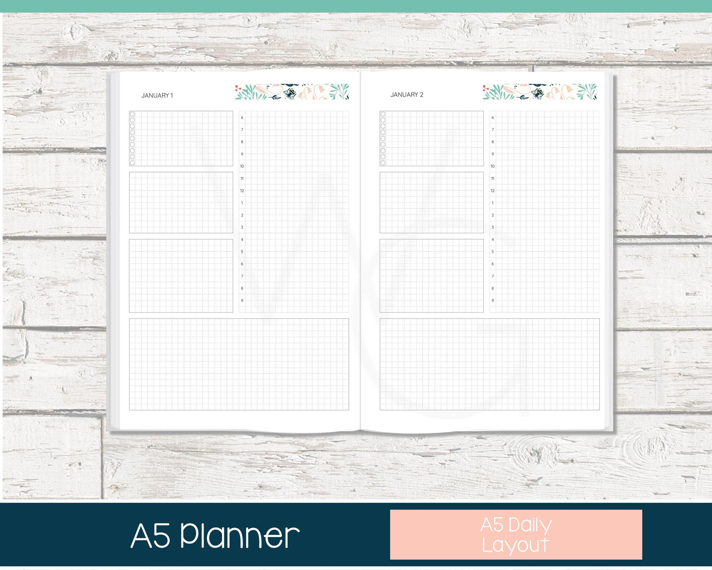 Personalized Day Planner | Day Planner | Grid Layout | Summer Dreams