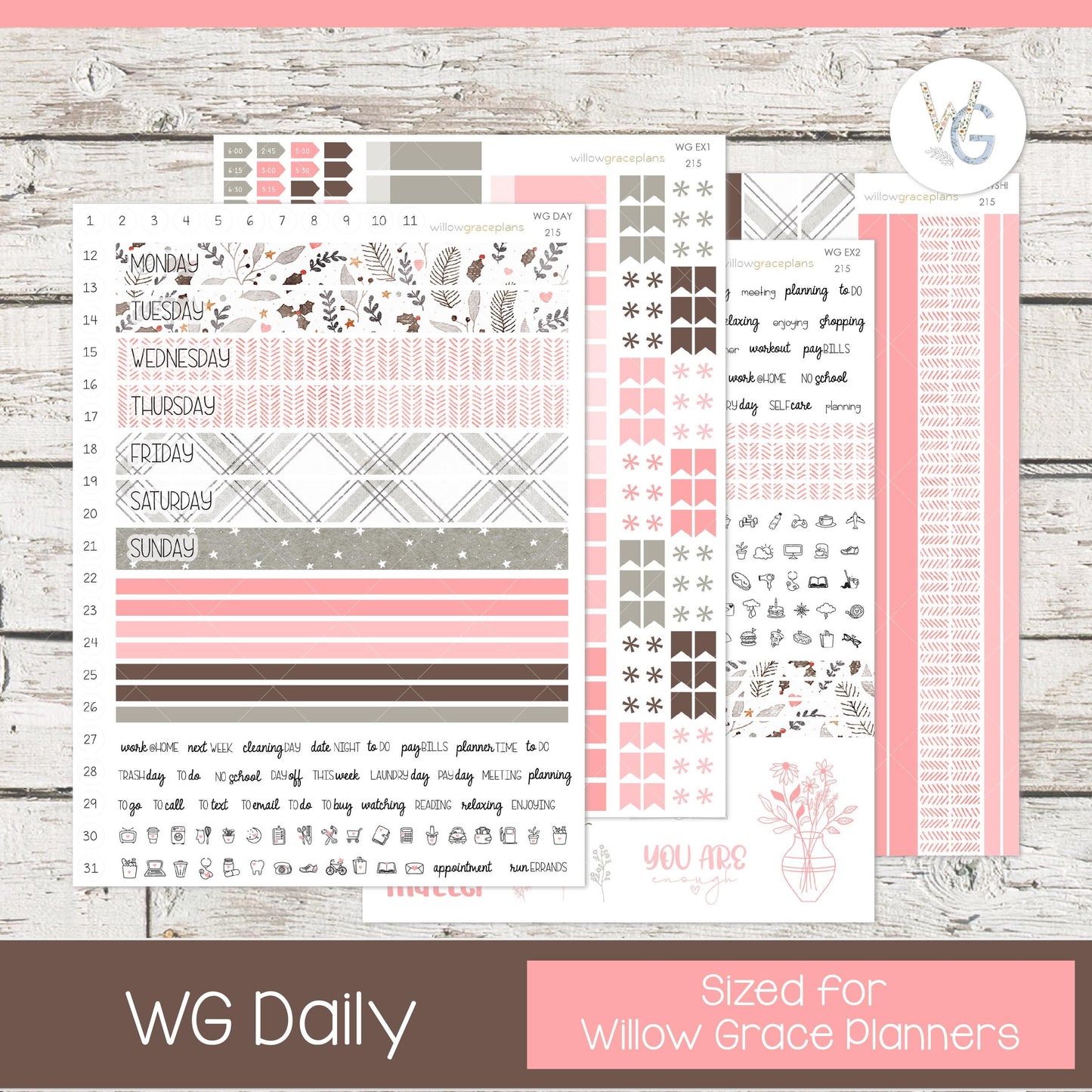 Willow Grace Planner Stickers - Daily Planner Stickers | WGD-215
