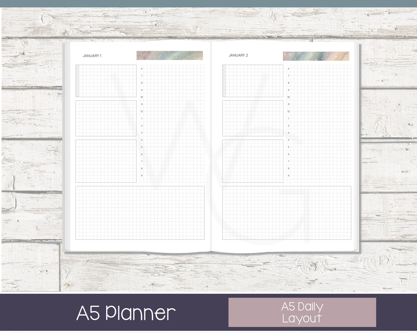 Complete Productivity Planer | Month, Week, Day Planner | Grid Layout | In the Stars