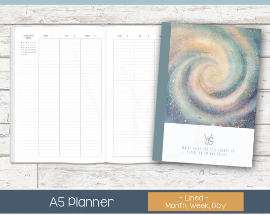 2026 Complete Planner | Month, Week, Day Planner | Lined Layout - Black and White | Ready to Ship - In the Stars