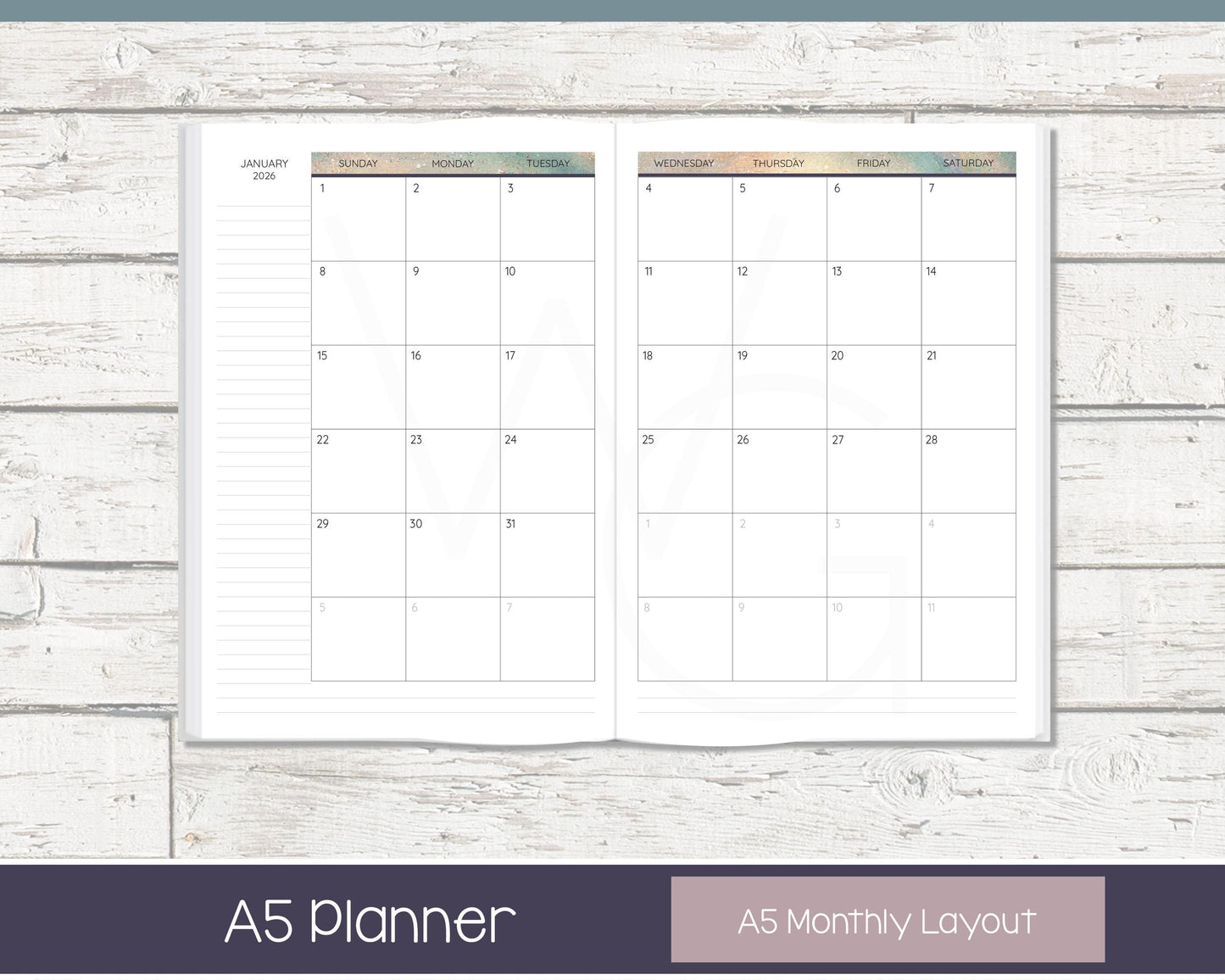 Personalized Day Planner | Day Planner | Lined Layout | In the Stars
