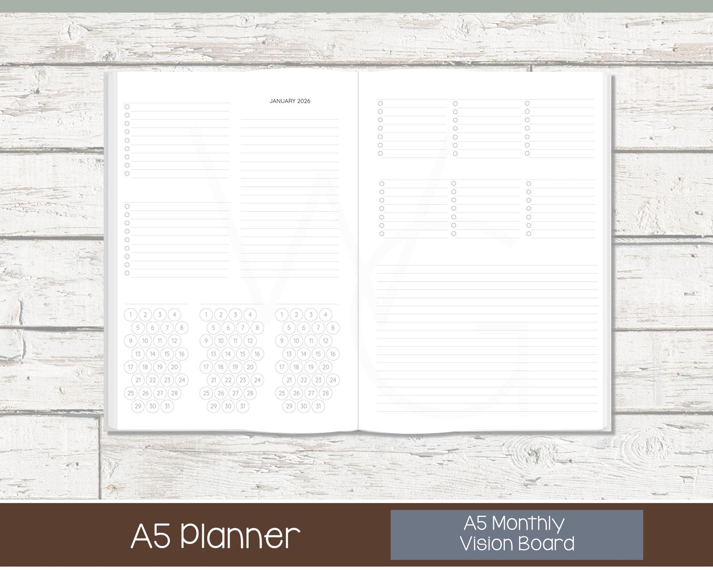 Weekly Personalized Planner | Productivity Weekly Planner | Grid Layout | Blush & Ink