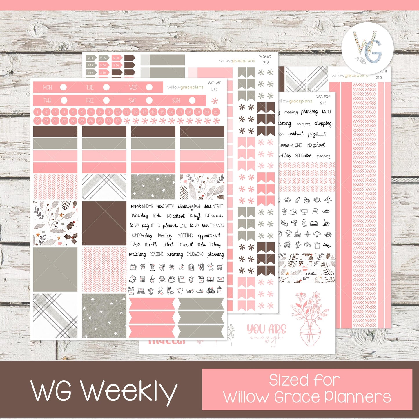 Willow Grace Planner Stickers - Weekly Planner Stickers | WGW-215
