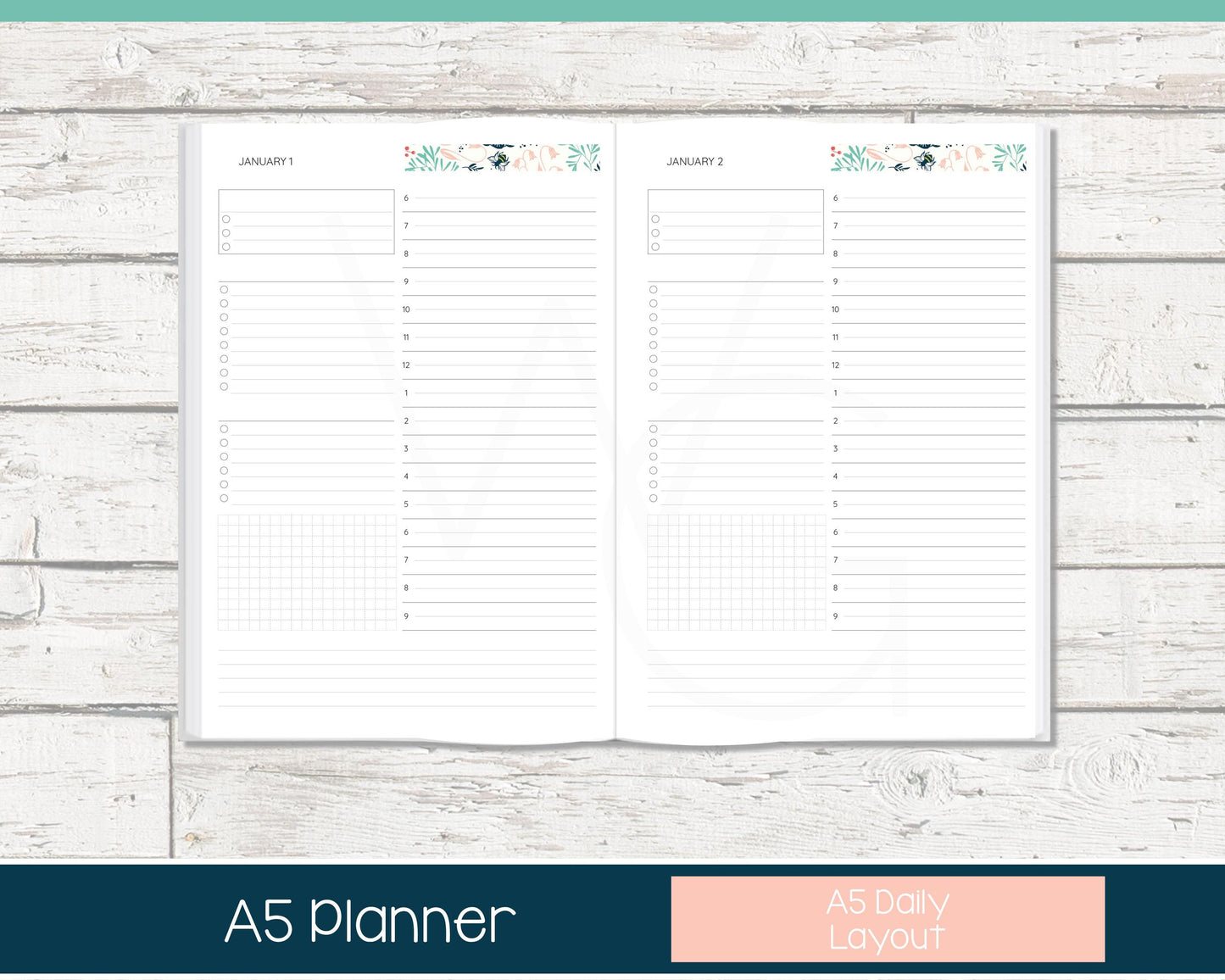 Personalized Day Planner | Day Planner | Lined Layout | Summer Dreams