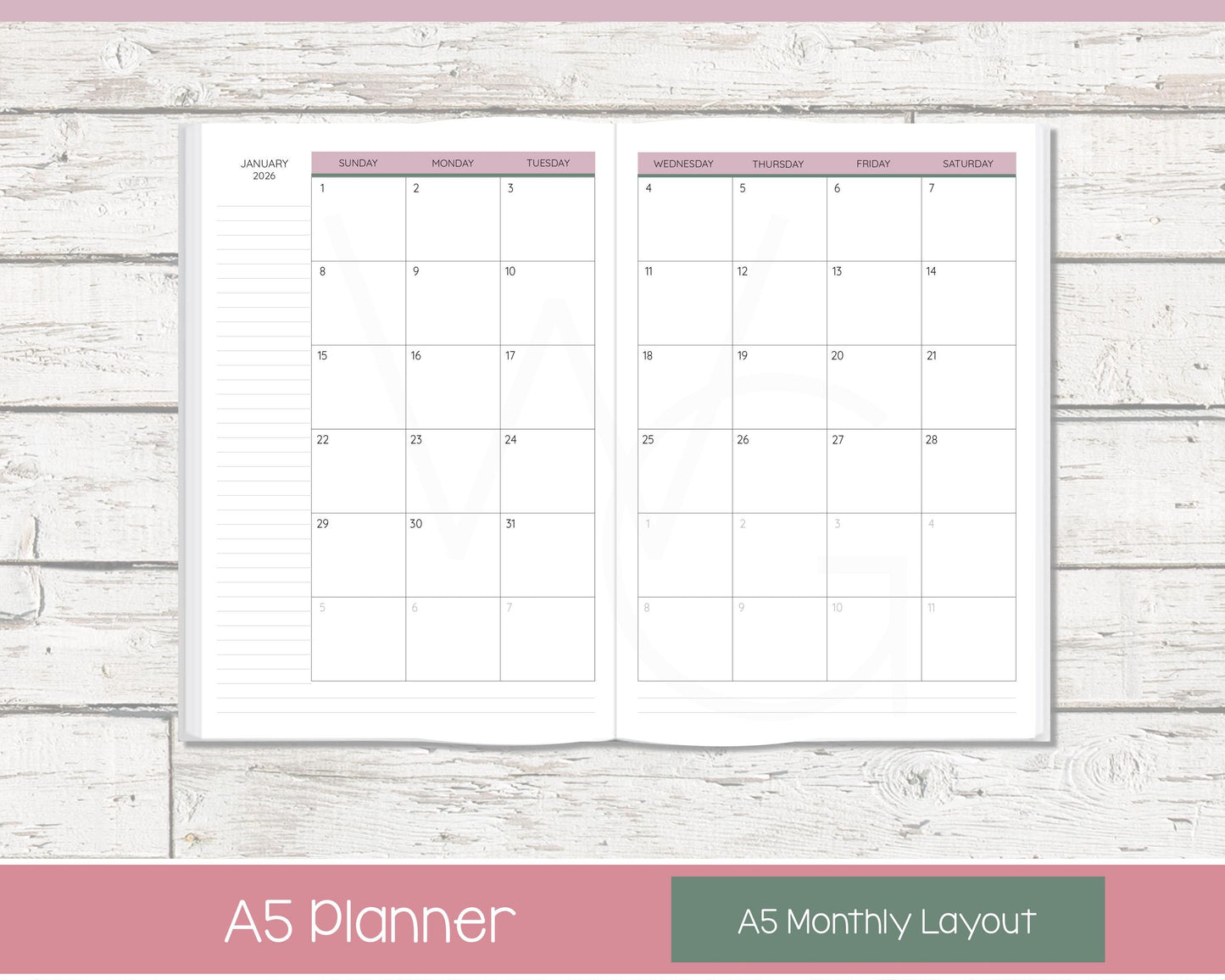 Weekly Personalized Planner | Horizontal Weekly Planner | Lined Layout | Petal Parade