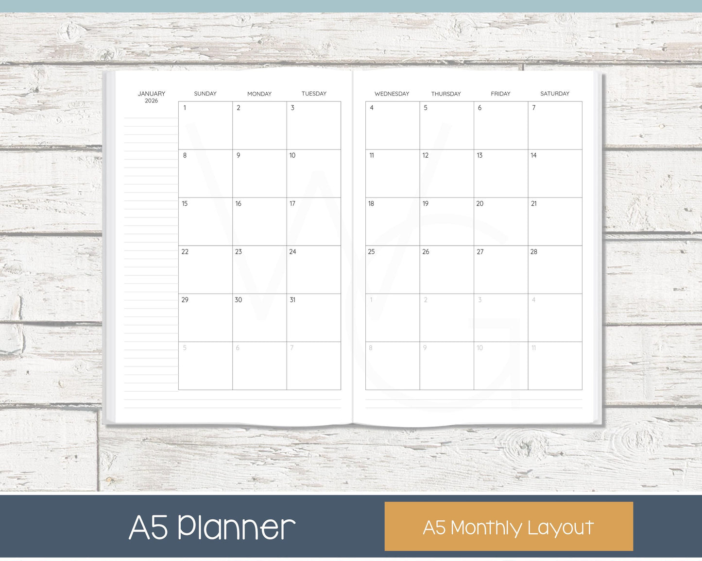 2026 Complete Planner | Month, Week, Day Planner | Lined Layout - Black and White | Ready to Ship - In the Stars