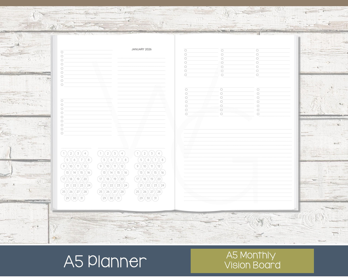 2026 Weekly Planner | Compact Vertical Weekly Planner | Grid Layout