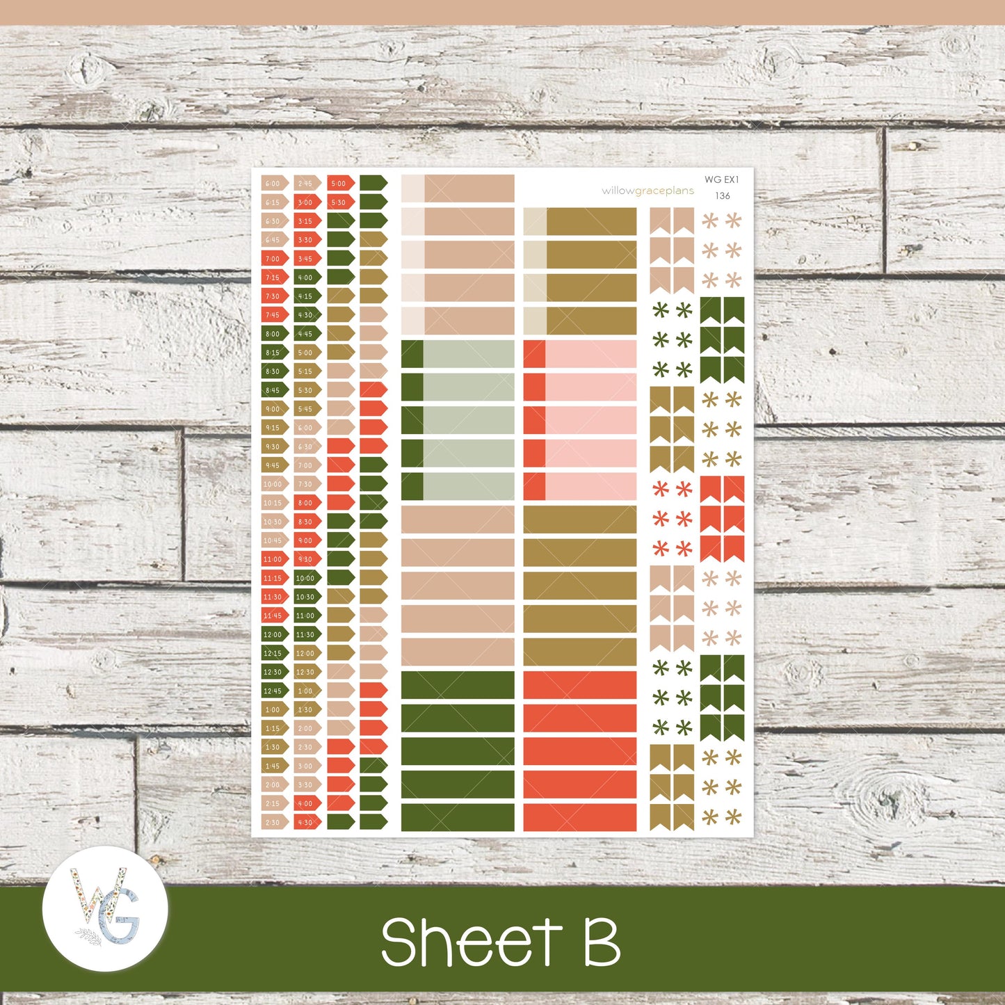 Willow Grace Planner Stickers - Weekly Planner Stickers | WGW-136