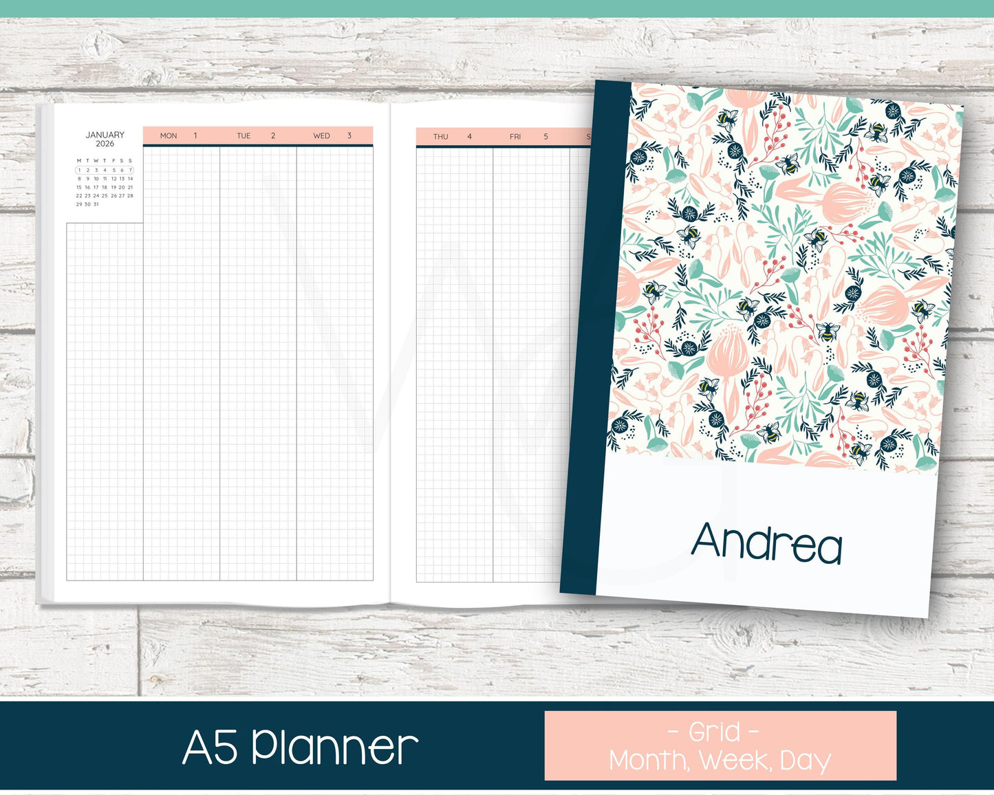 Complete Vertical Planner | Month, Week, Day Planner | Grid Layout | Summer Dreams
