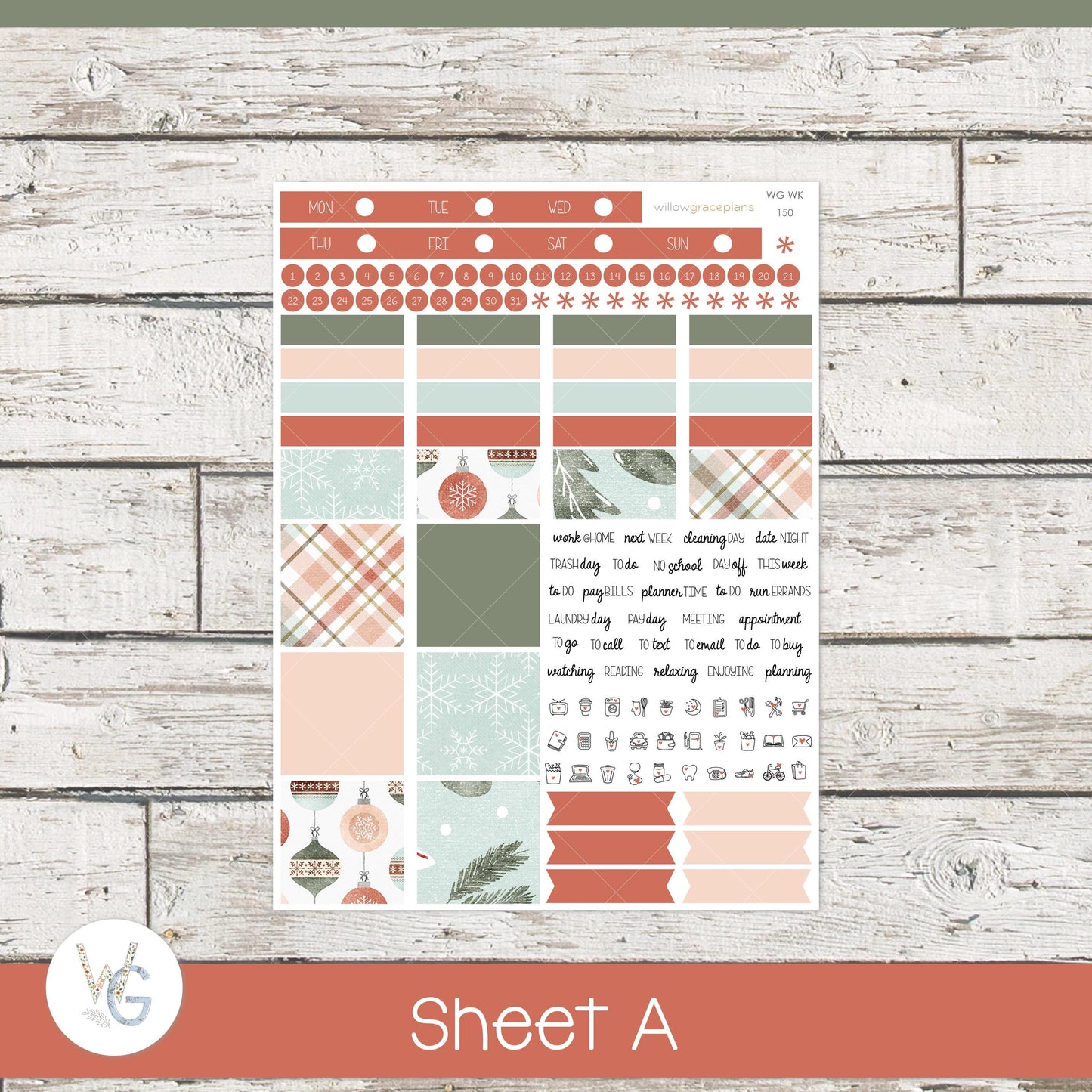 Willow Grace Planner Stickers - Weekly Planner Stickers | WGW-150